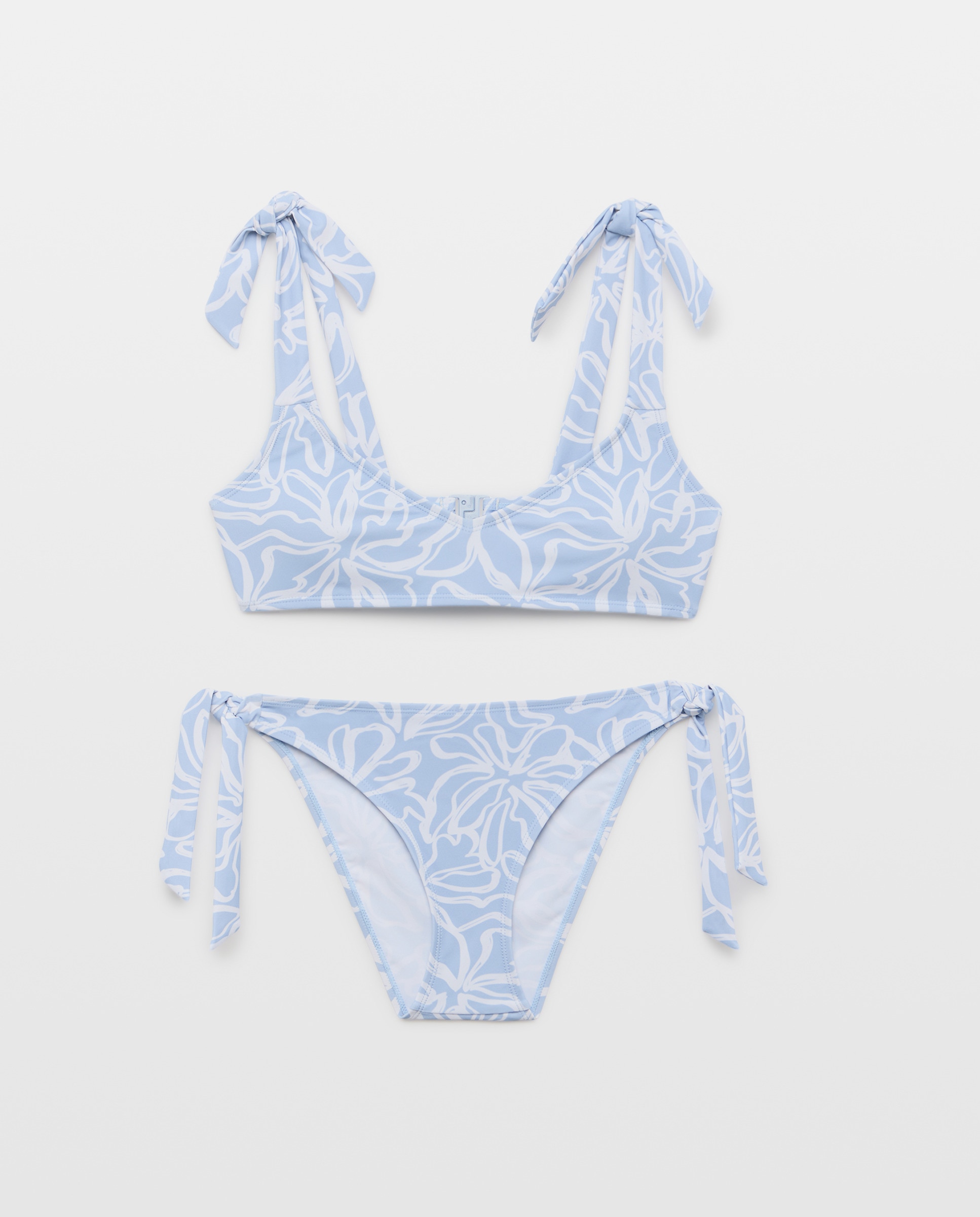Bikini mujer escote pico tirante ancho Azul marino-4