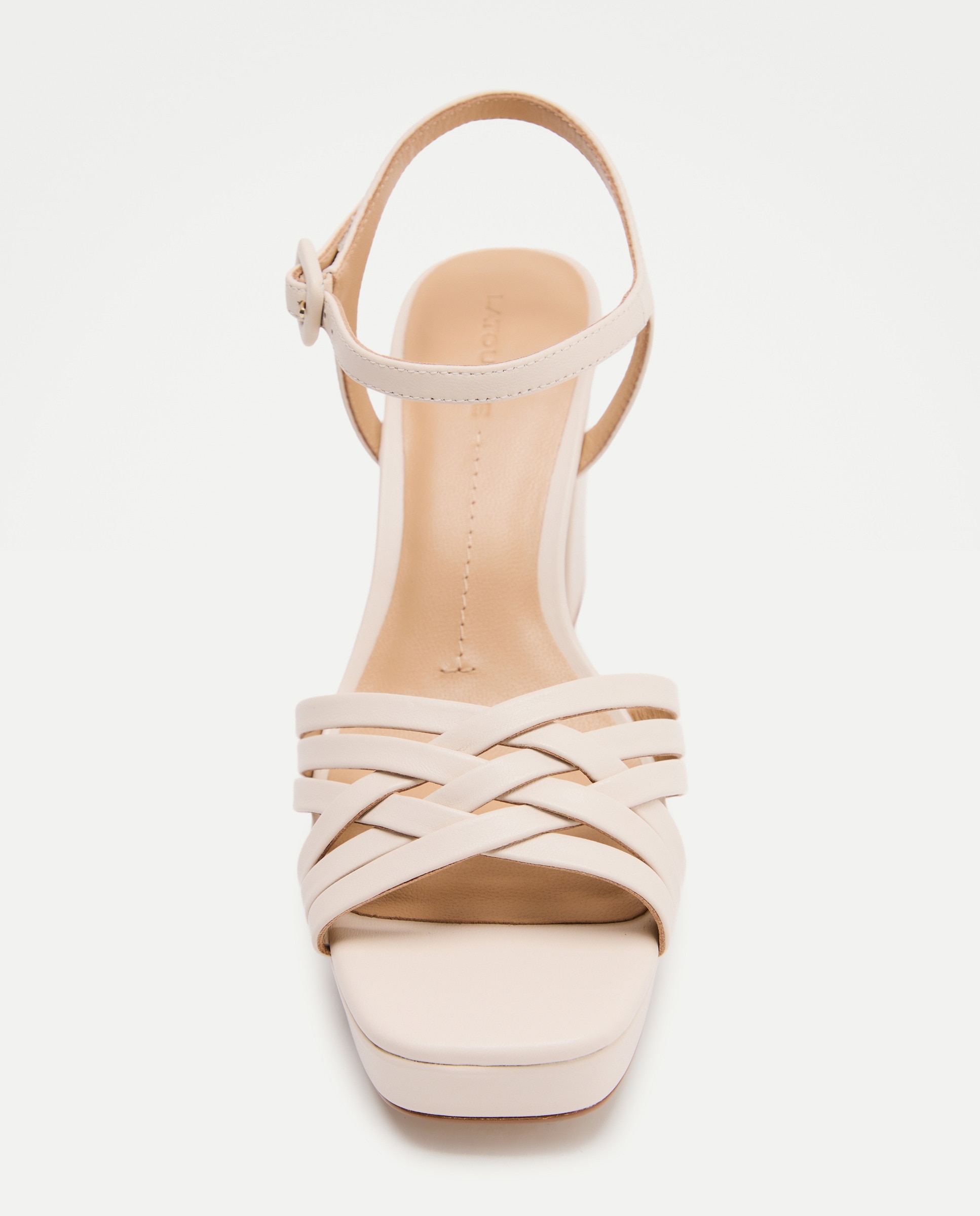 Sandálias com Tacão, Plataforma e Várias Tiras Branco-marfim-4