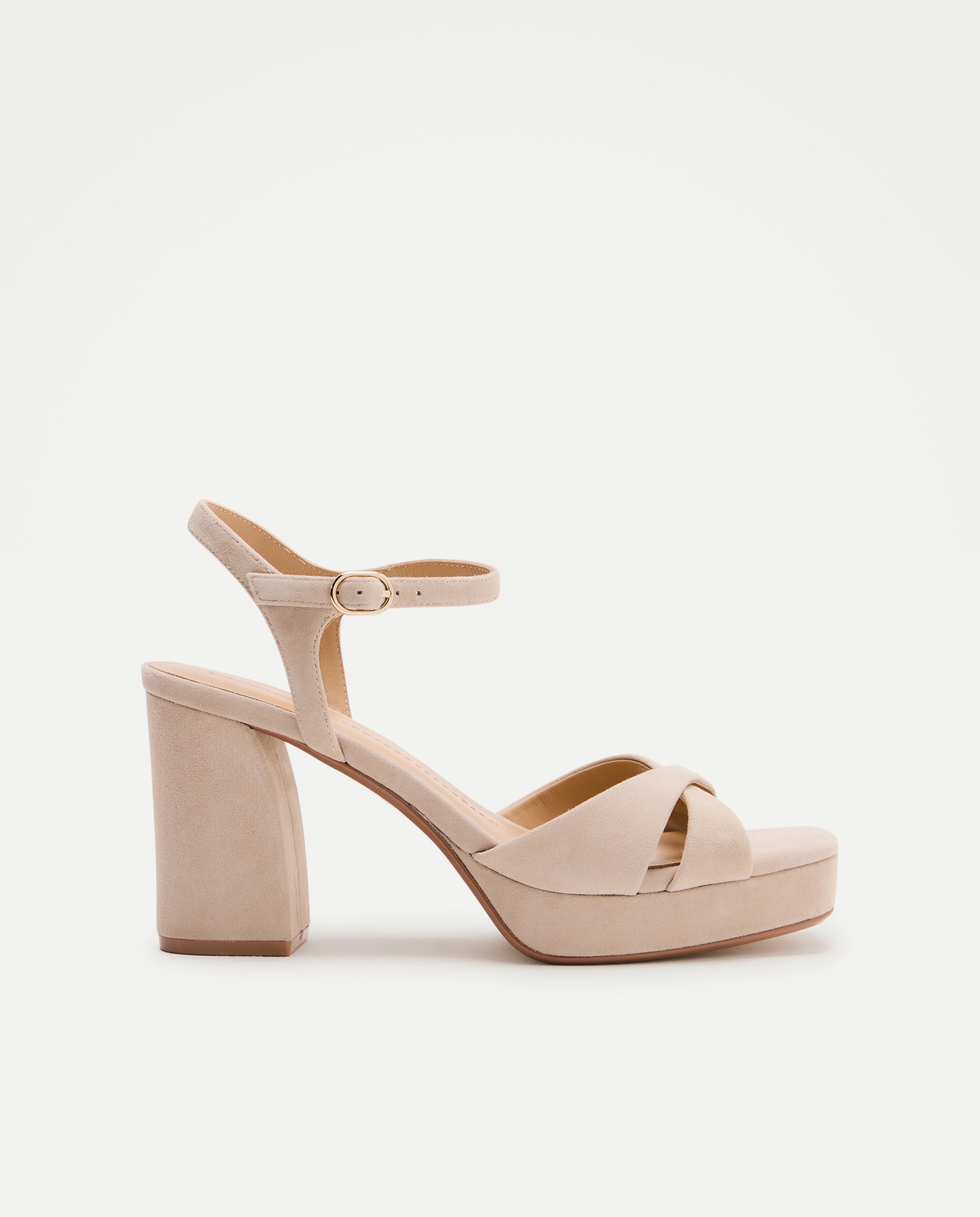 Imagem 0 de Sandálias com Tacão, Plataforma e Pala Cruzada