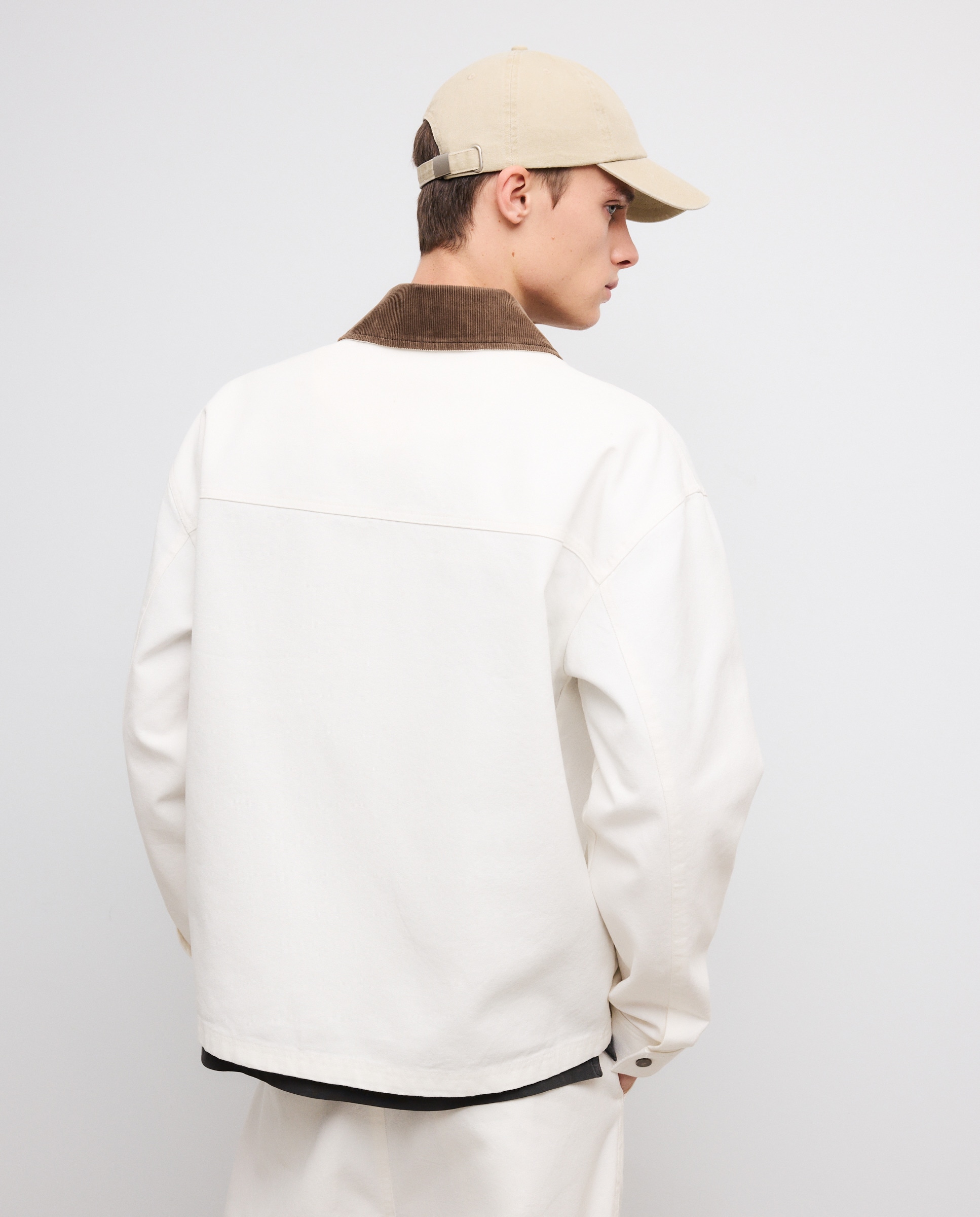 Blusão de Algodão com Gola de Bombazina 120 Cru-3