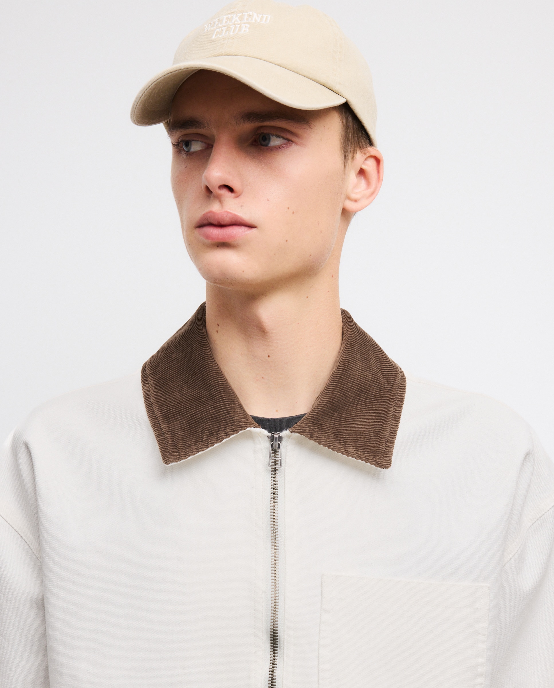 Blusão de Algodão com Gola de Bombazina 120 Cru-4