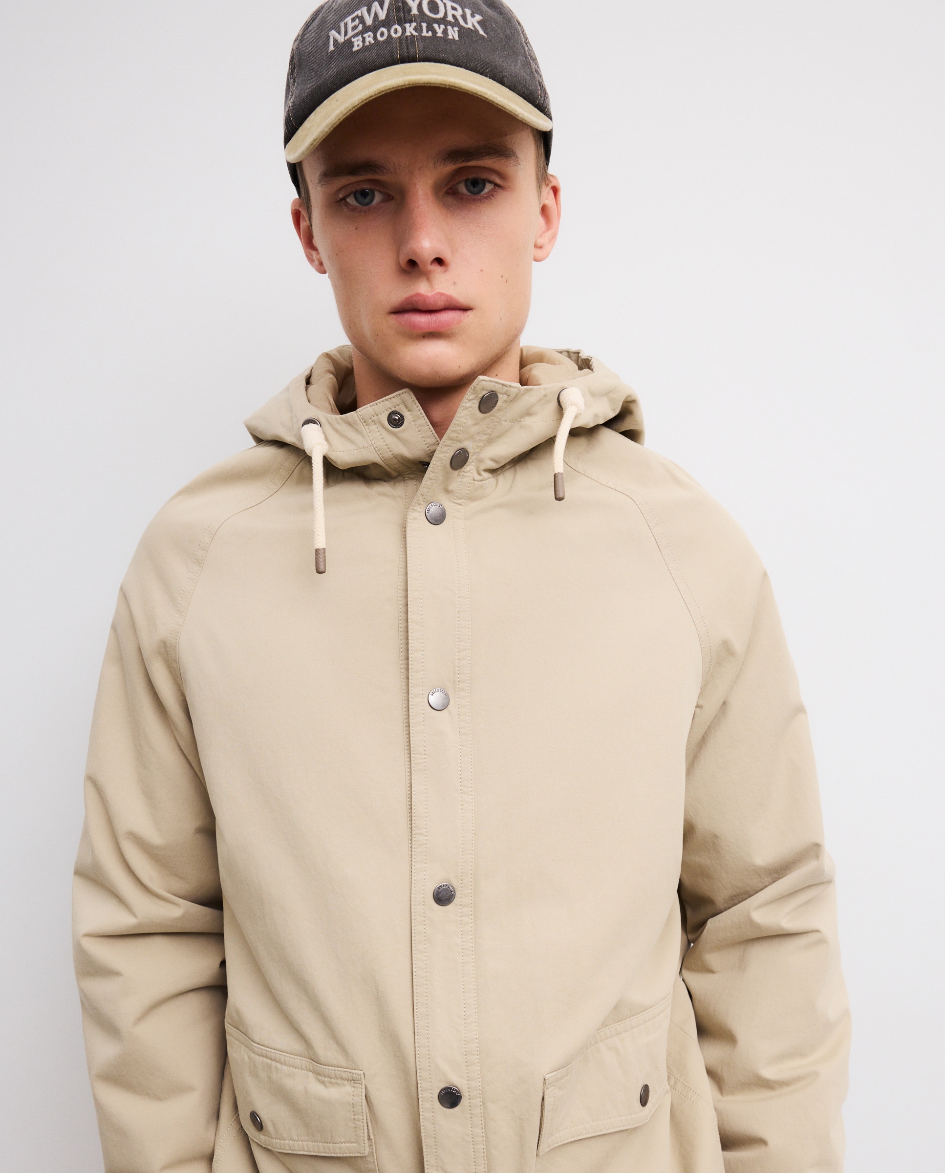 Parka de Algodão Acolchoada Bege-3