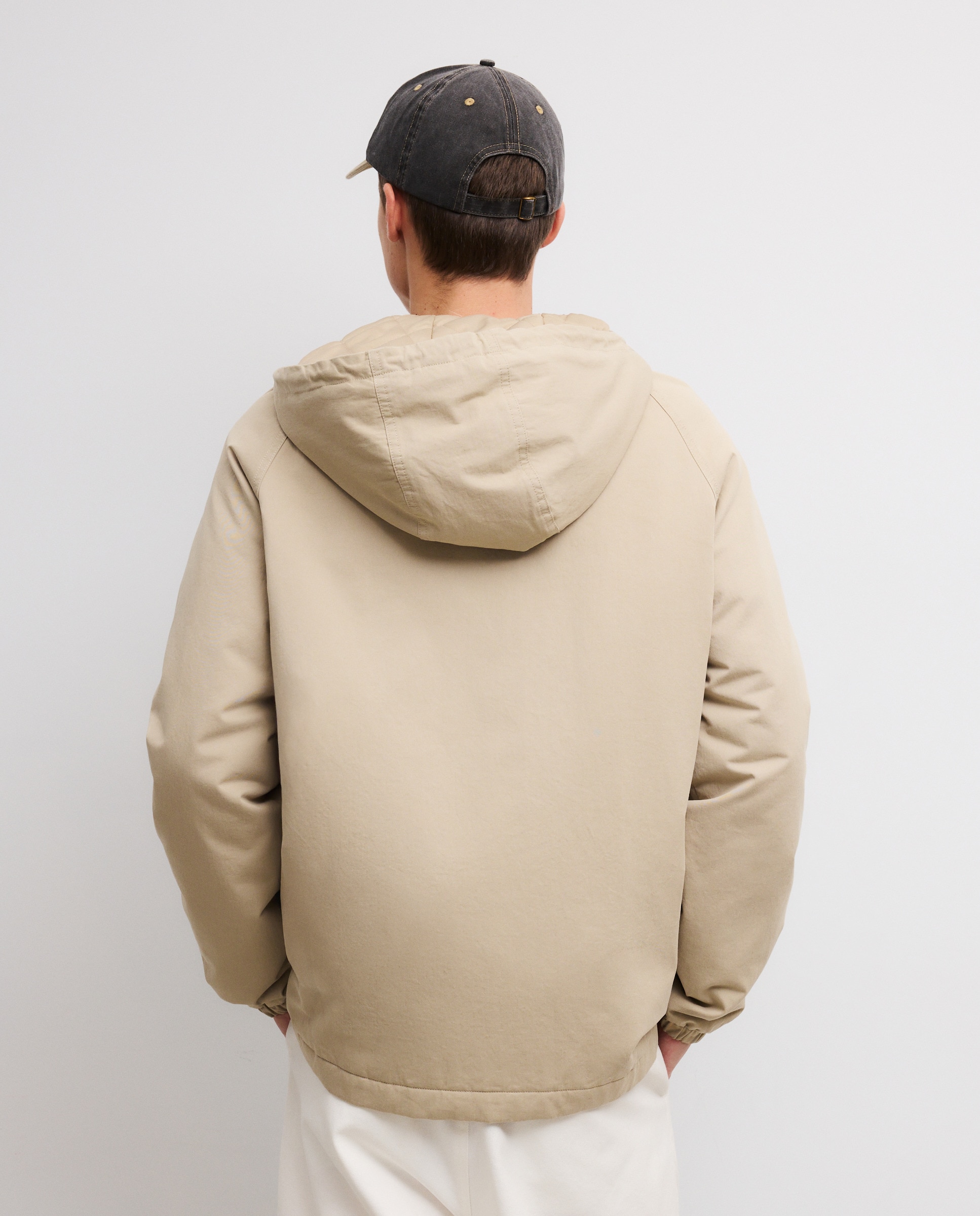 Parka de Algodão Acolchoada Bege-2