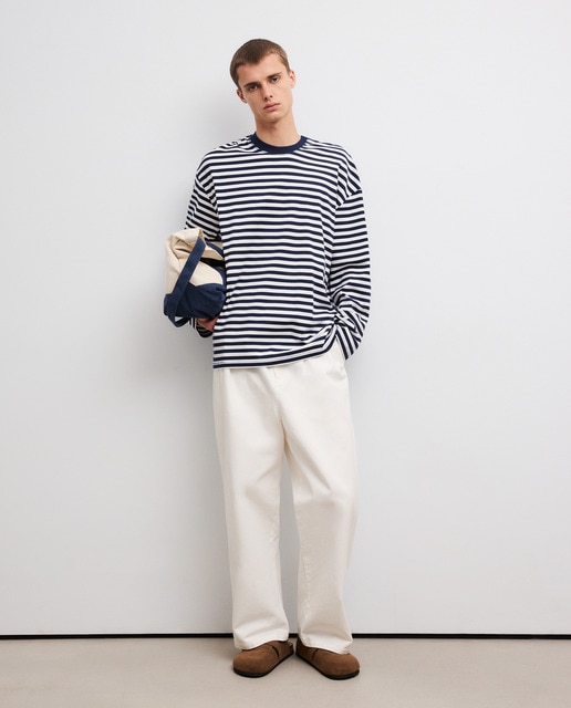 Imagem 0 de Camisola de Manga Comprida com Risca de Marinheiro