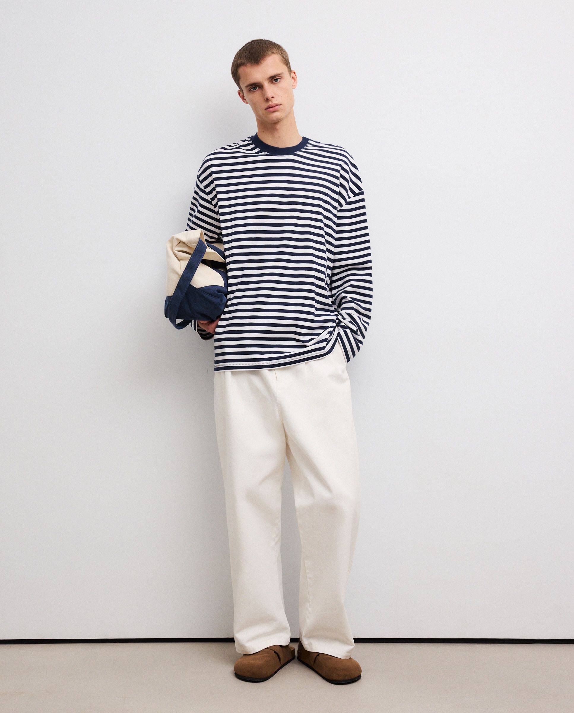 Imagem 0 de Camisola de Manga Comprida com Risca de Marinheiro