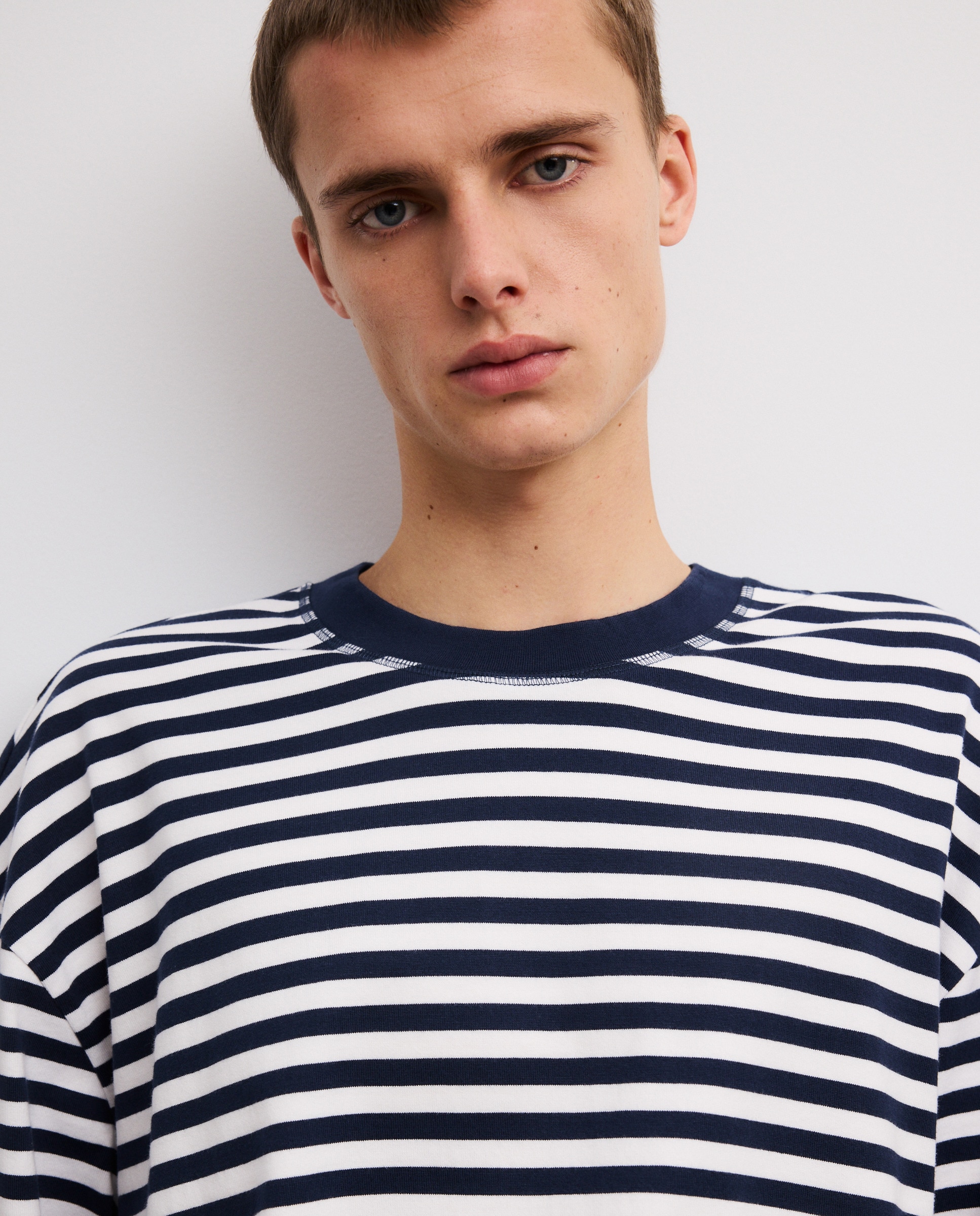 Camisola de Manga Comprida com Risca de Marinheiro Azul-marinho-4