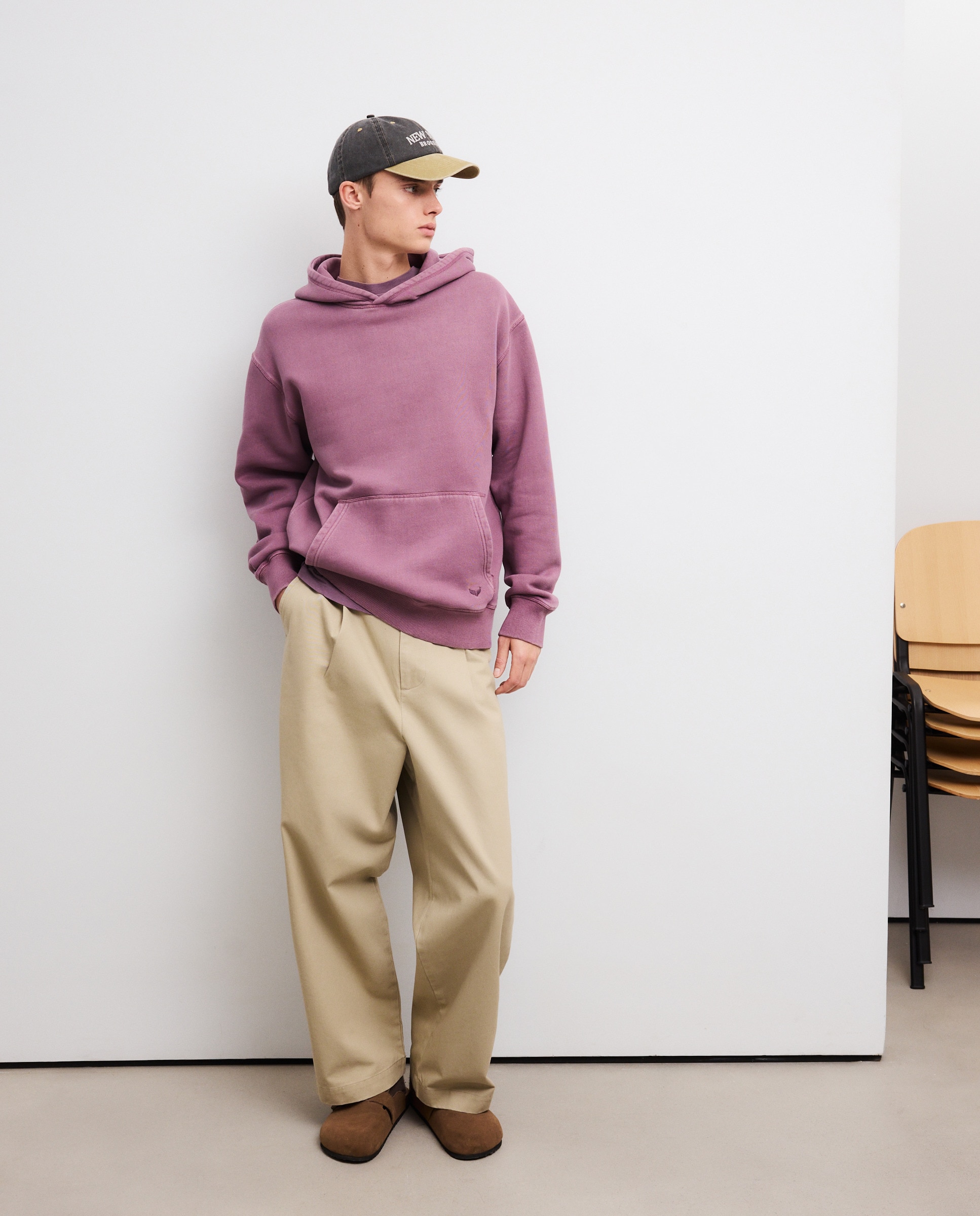 Sweatshirt de homem com capuz Ameixa-2