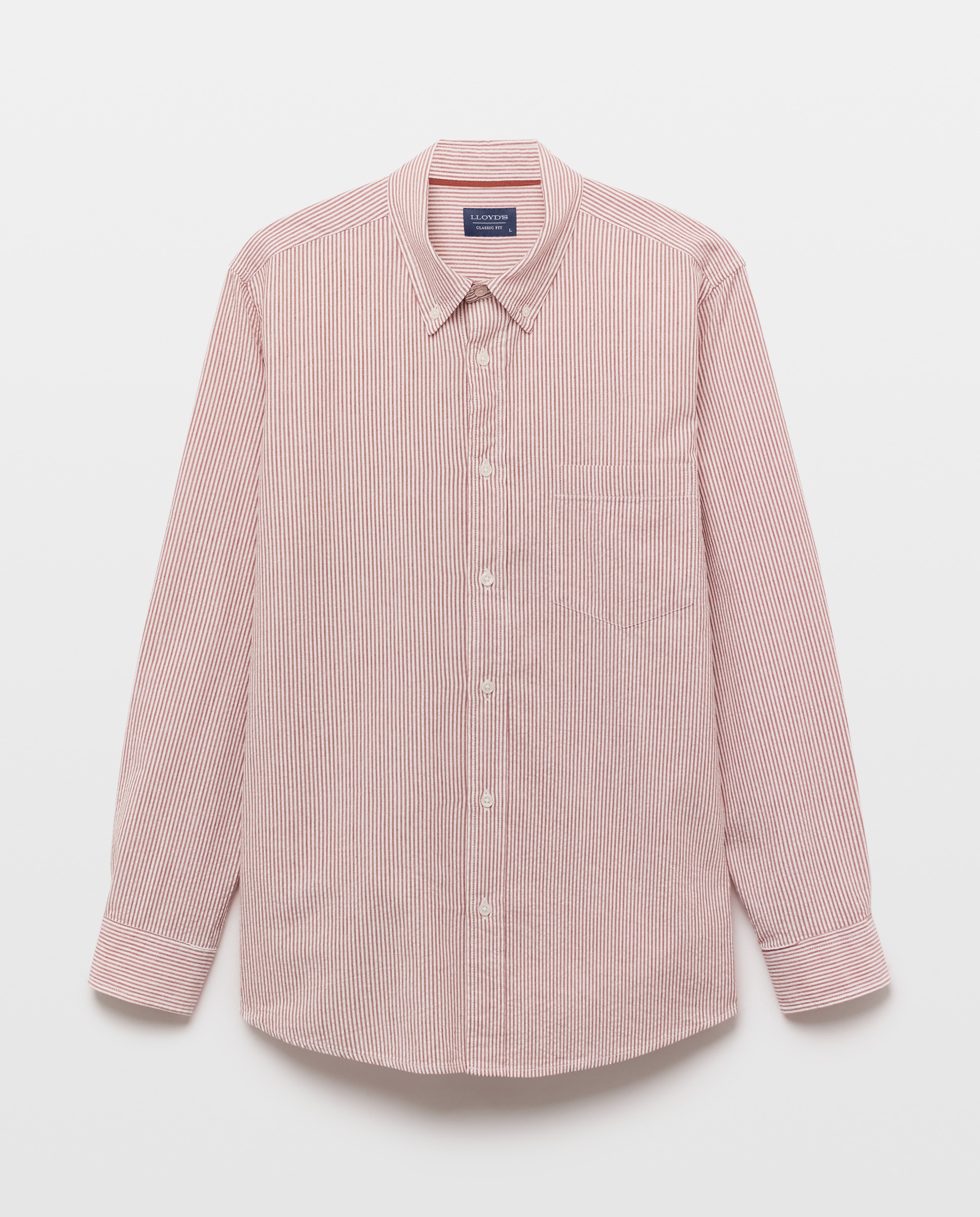 Camisa de Seersucker Classic Fit Bordeaux-4
