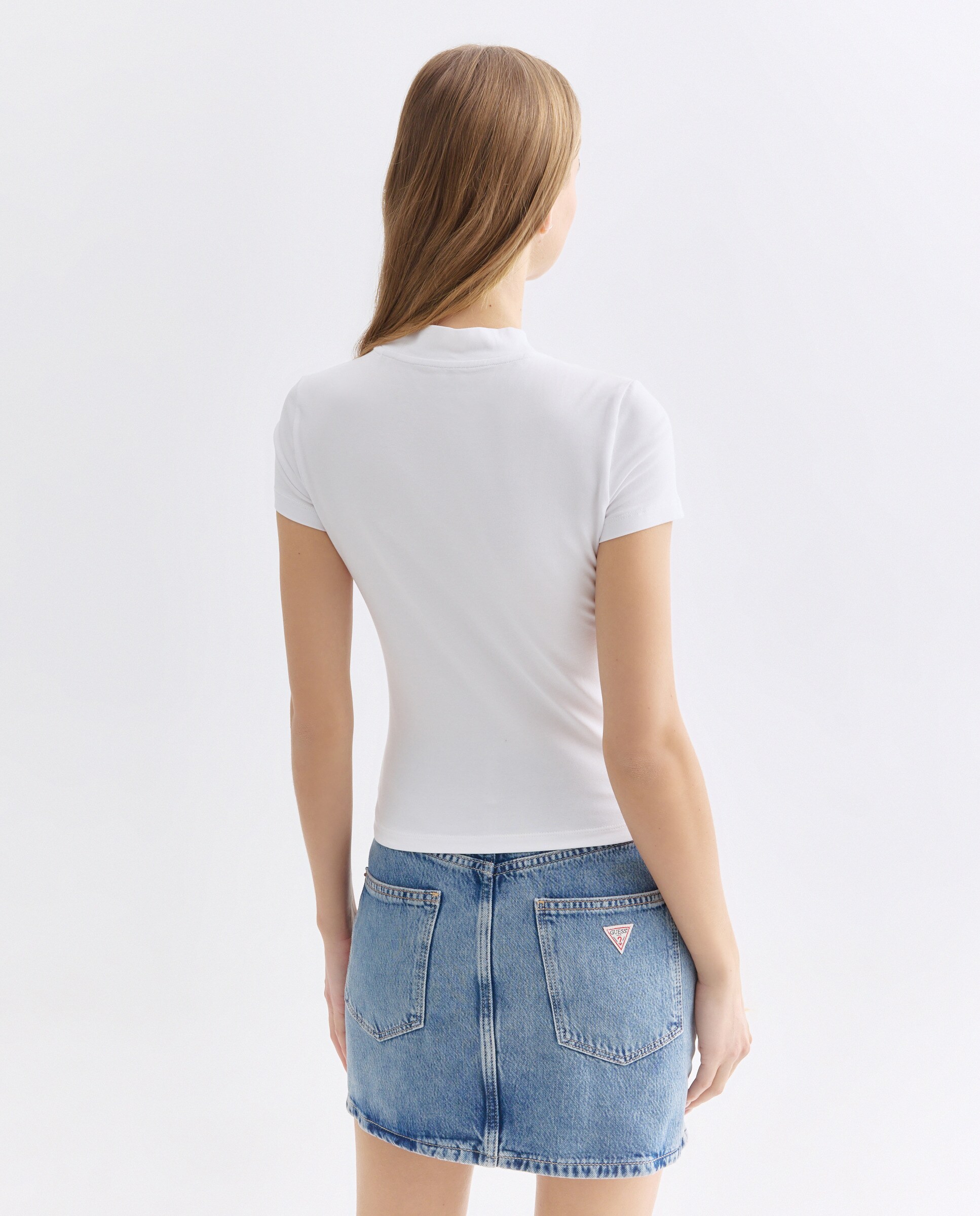 T-shirt de manga curta de mulher Branco-3