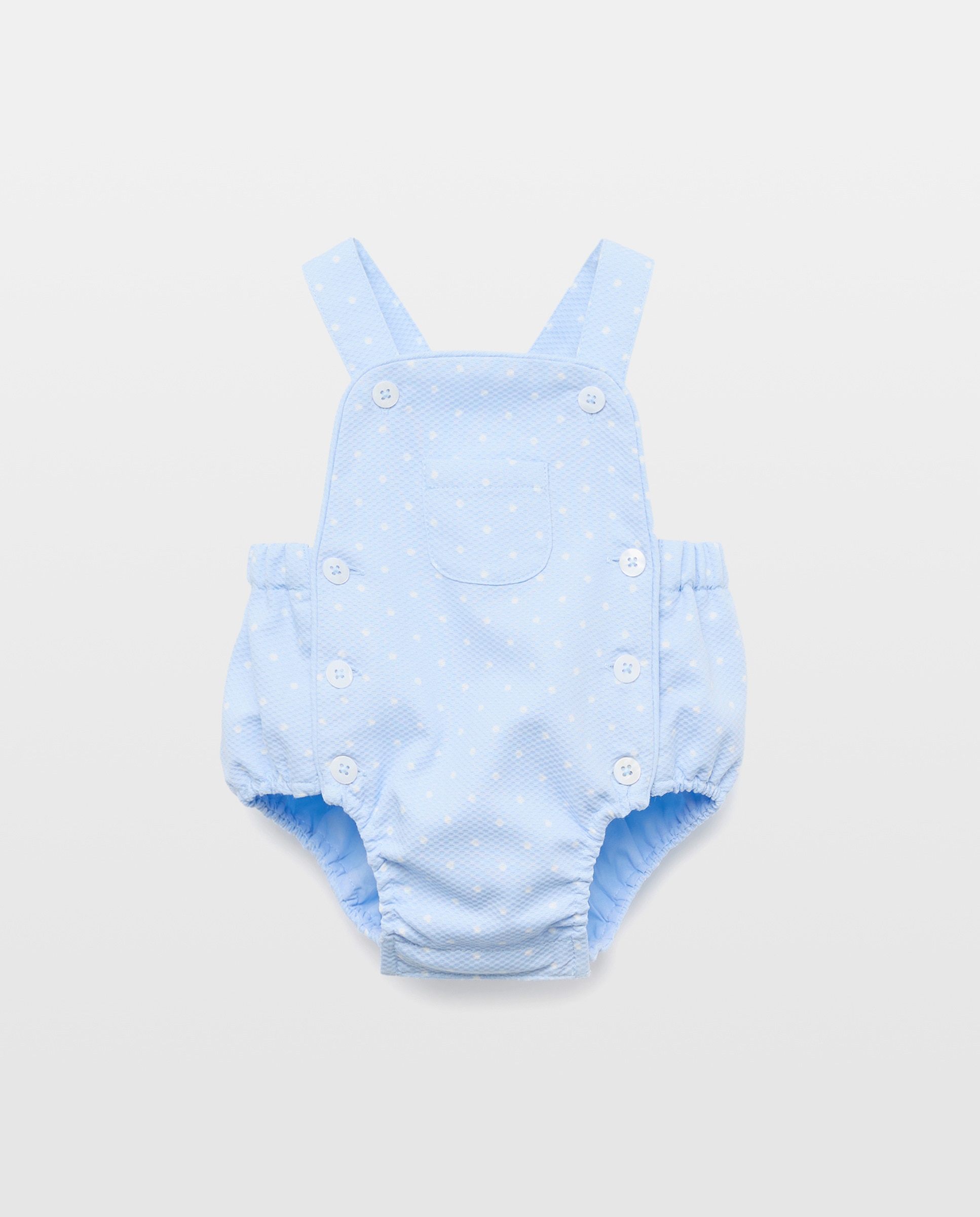 Babygrow de Alças Piqué de Bebé Azul-1