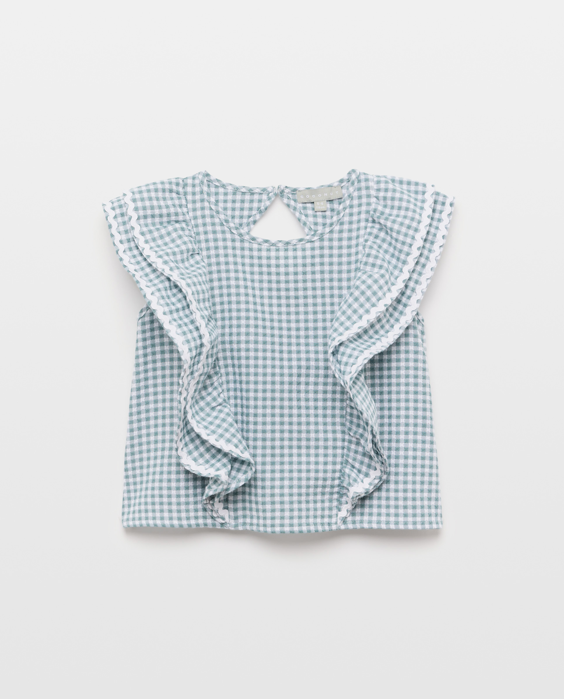 Blusa Vichy sem Mangas Verde-5