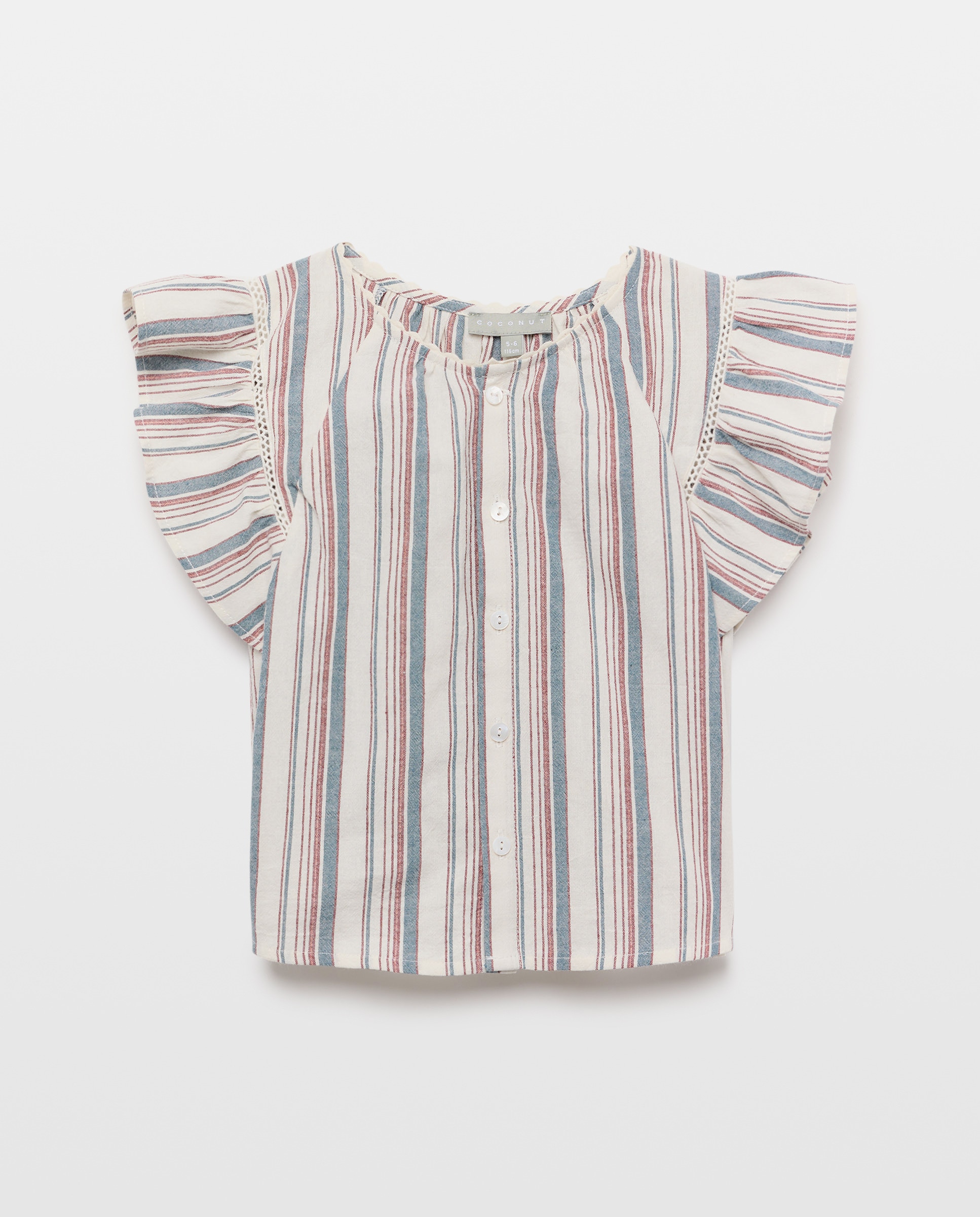 Blusa sem Mangas com Folhos e Risca Tricolor Verde-4