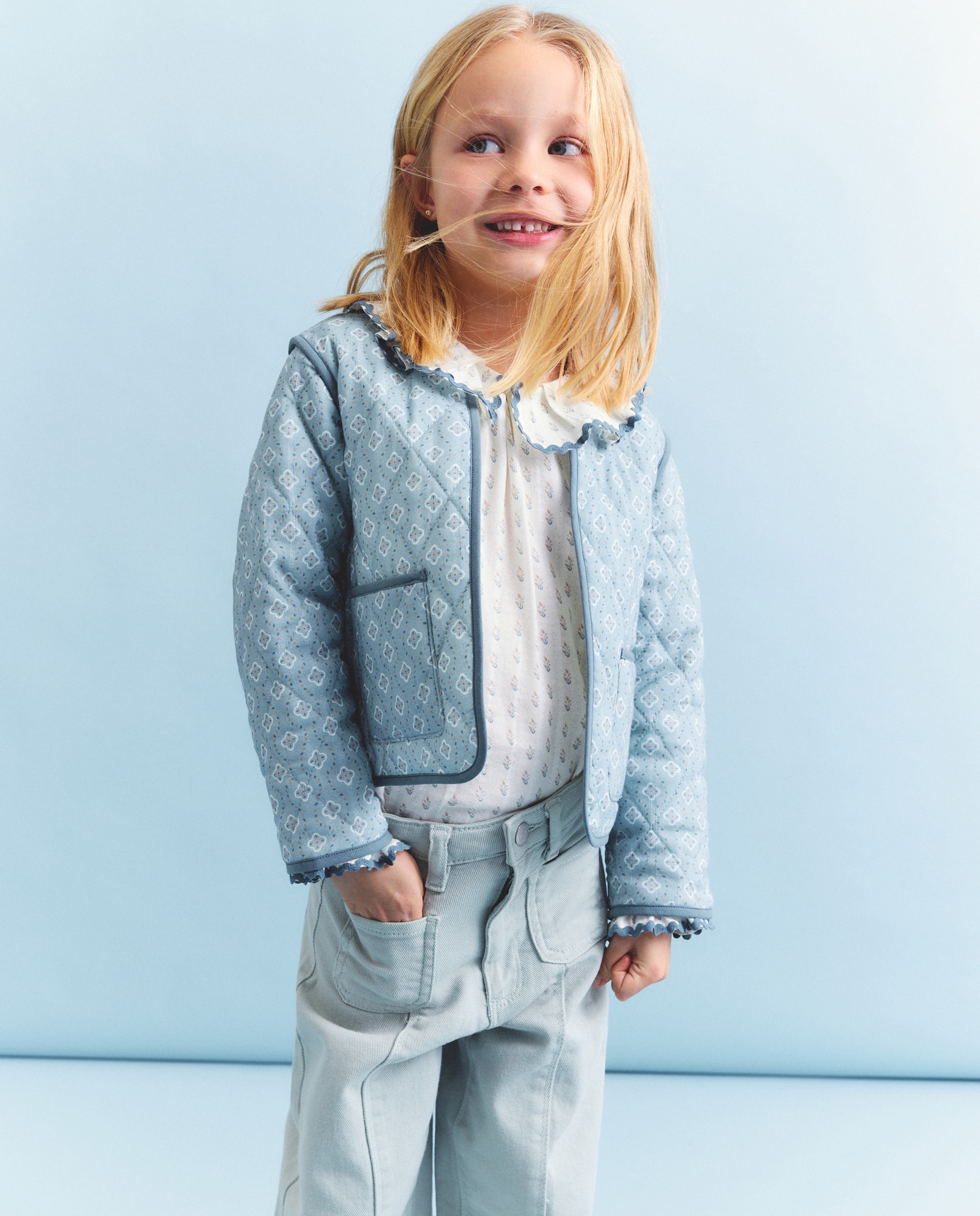 Casaco Acolchoado Ligeiro com Detalhes de Vivos Verde-1