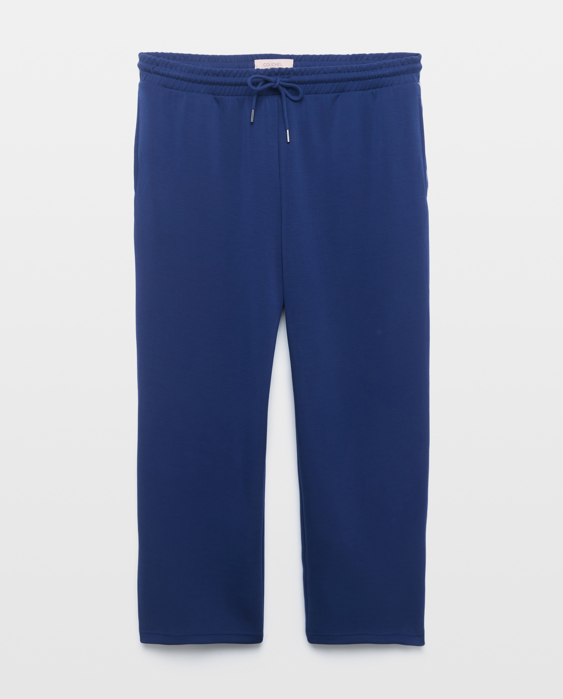 Calças de Pijama Palazzo com Detalhes em Contraste Azul-marinho-4