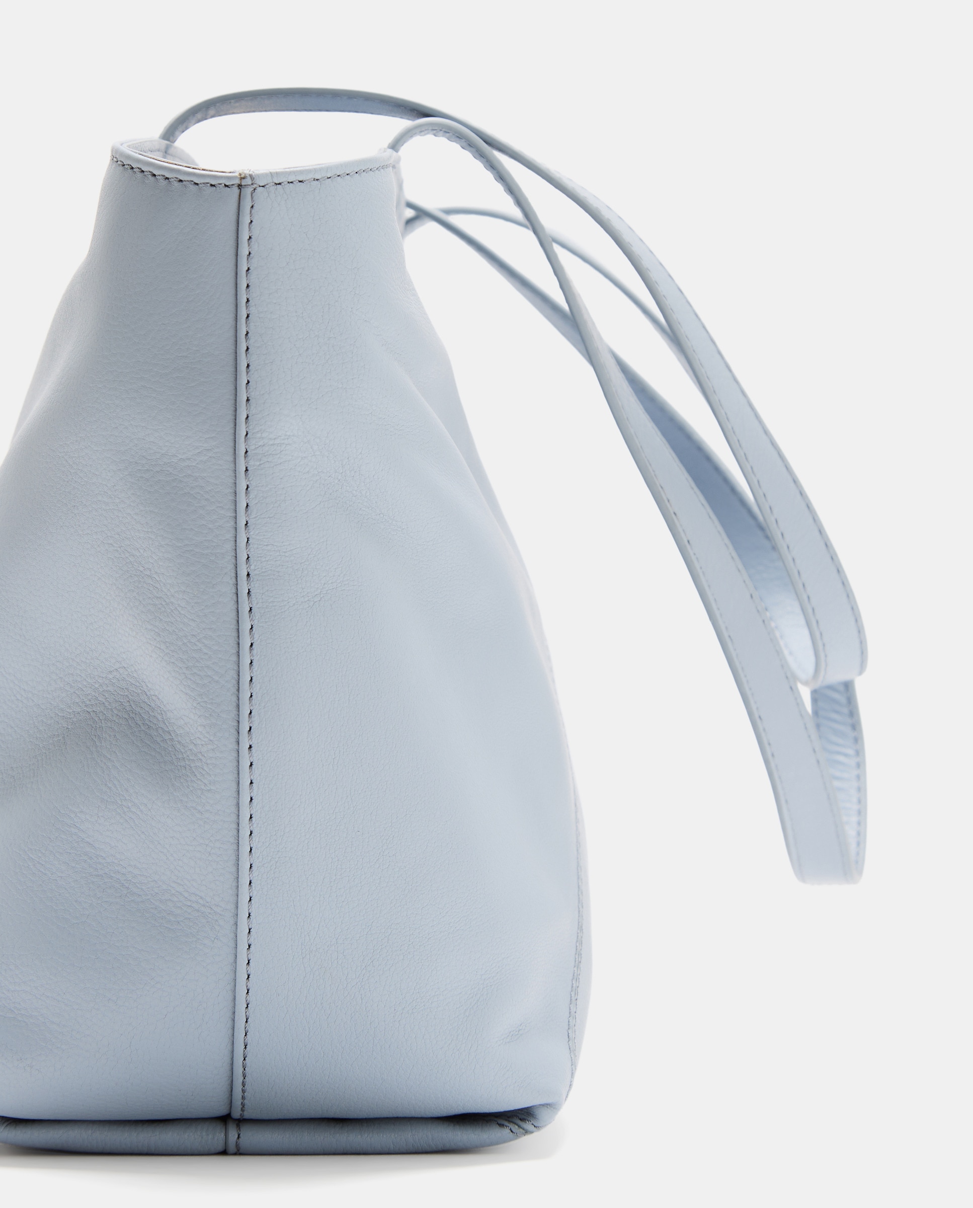 Mala Shopper em Pele com Peças e Fecho de Correr 410 Azul Claro-3