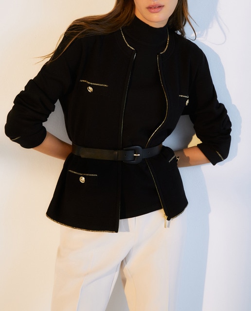 Imagen 0 de Chaqueta de punto de mujer corta con cremallera