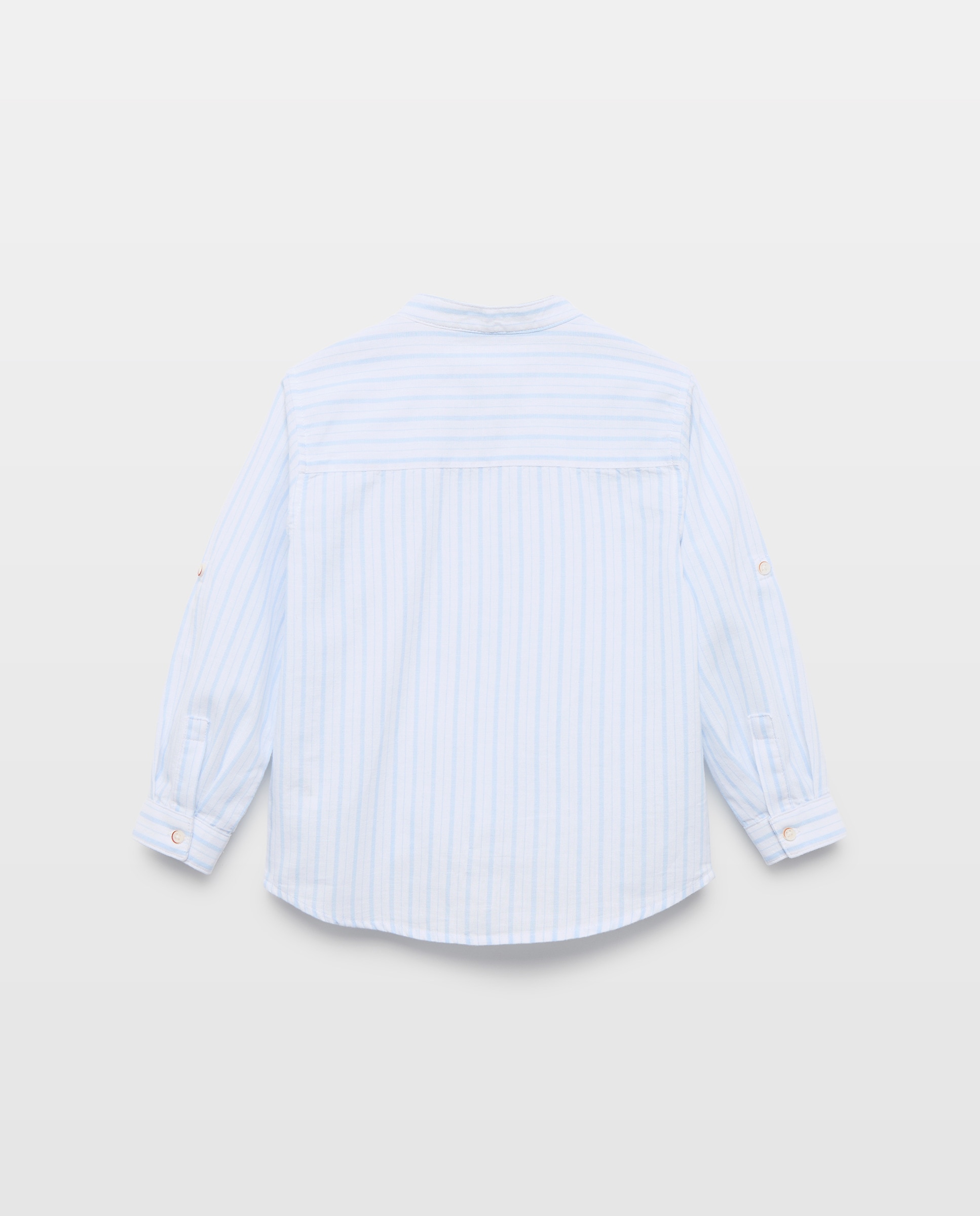 Camisa de Linho de Bebé às Riscas com Manga Comprida Baby El Corte Inglés Azul-2