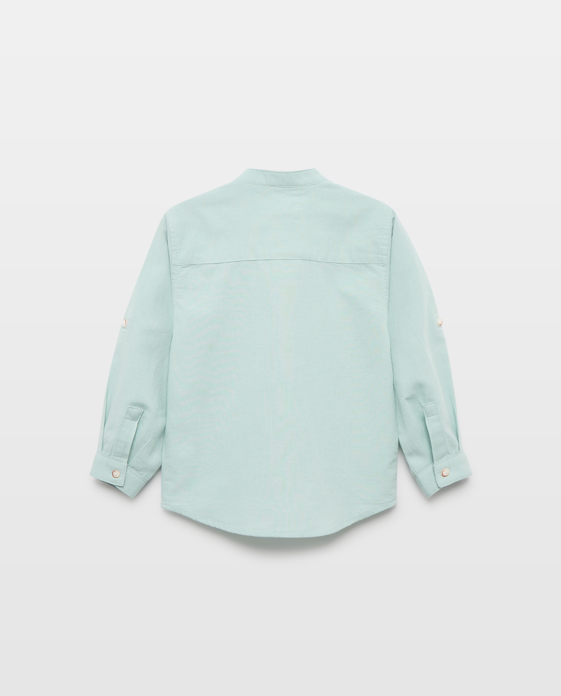 Camisa de Linho Lisa de Bebé com Manga Comprida Baby El Corte Inglés 510 Verde Claro-2