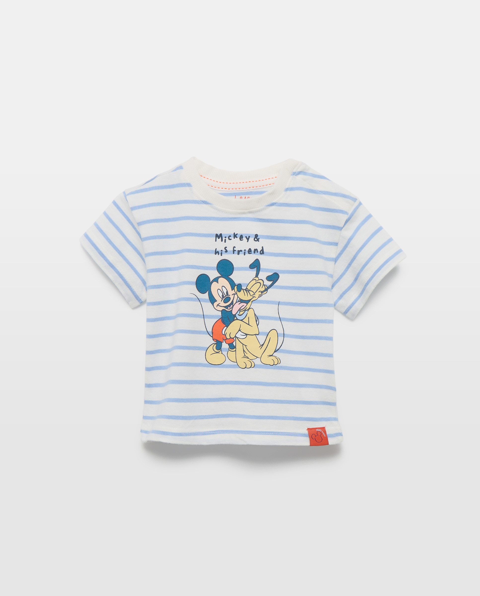 T-shirt de Manga Curta de Bebé com Estampado Mickey 410 Azul Claro-1
