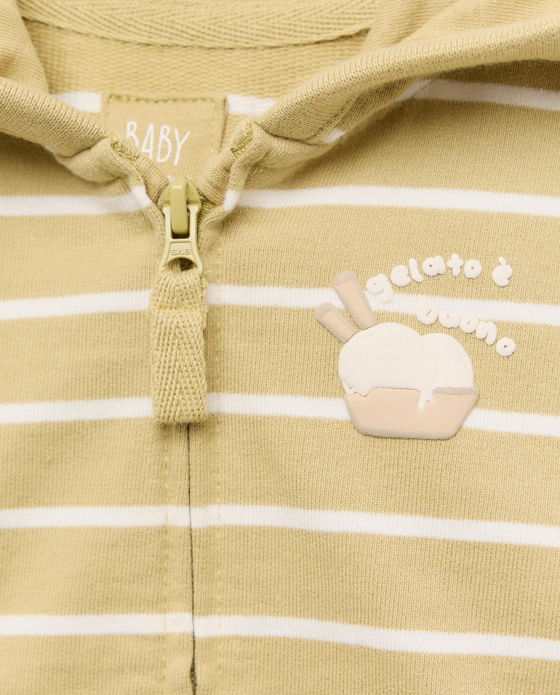 Sweatshirt Básica Fechada de Bebé sem Capuz Verde-3