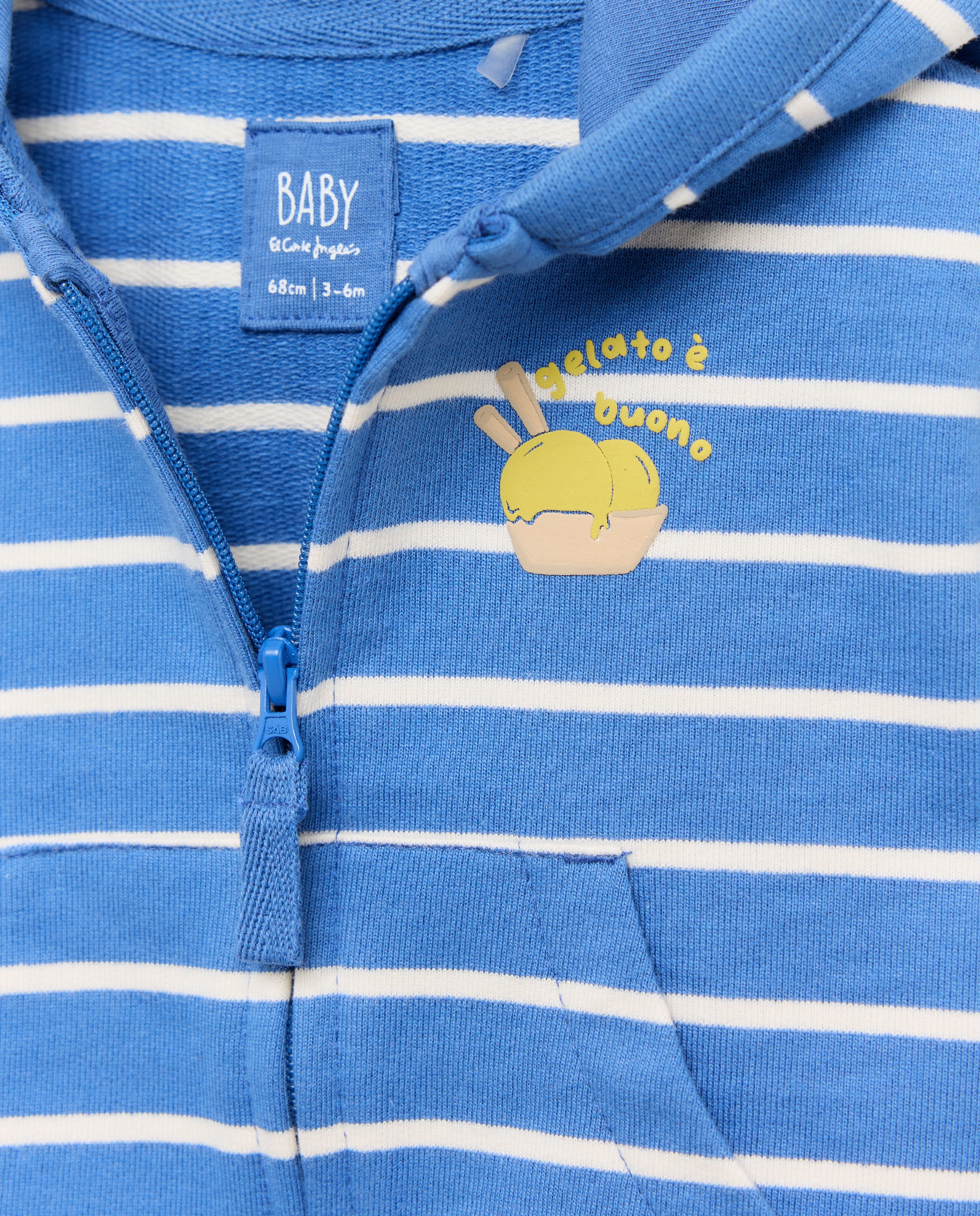 Sweatshirt Básica Fechada de Bebé sem Capuz Baby El Corte Inglés 400 Azul-3