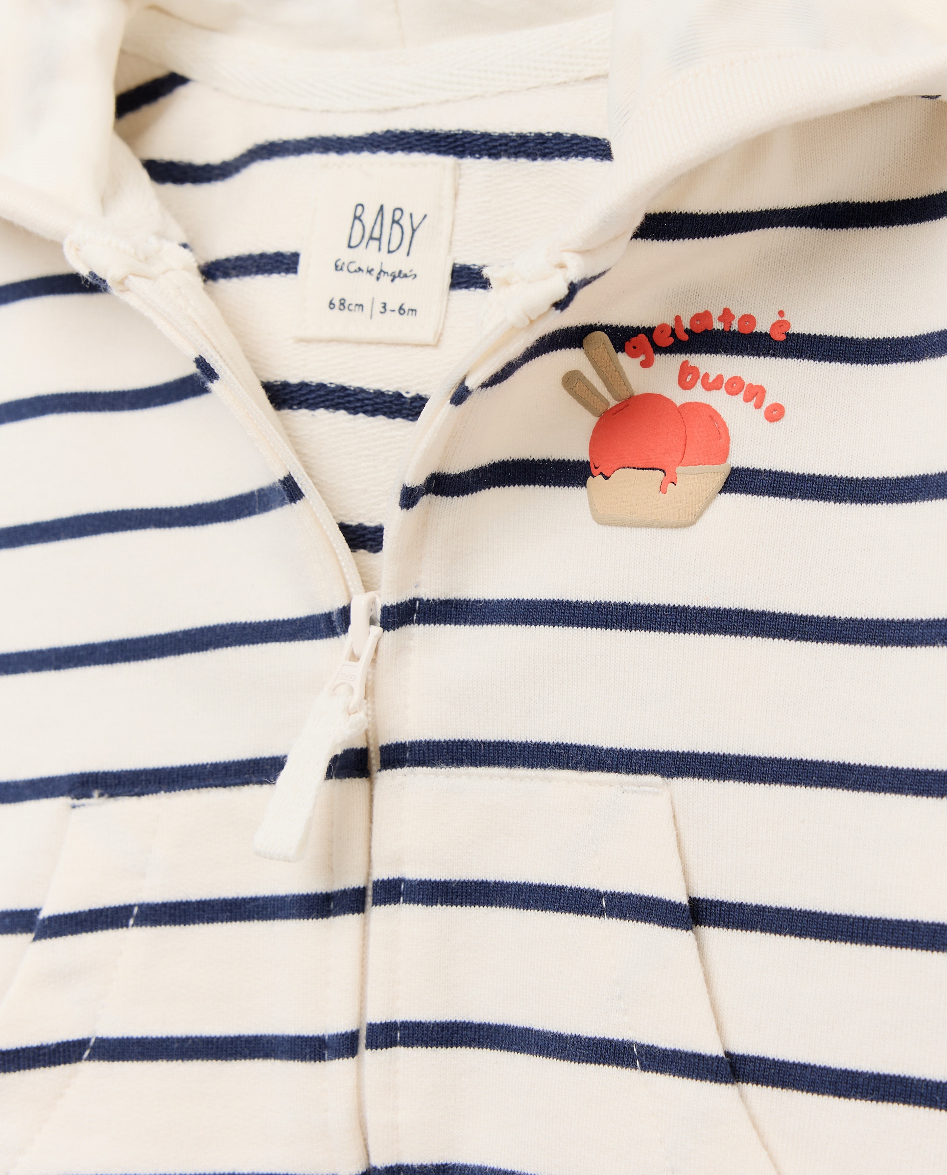Sweatshirt Básica Fechada de Bebé sem Capuz Baby El Corte Inglés 120 Cru-3