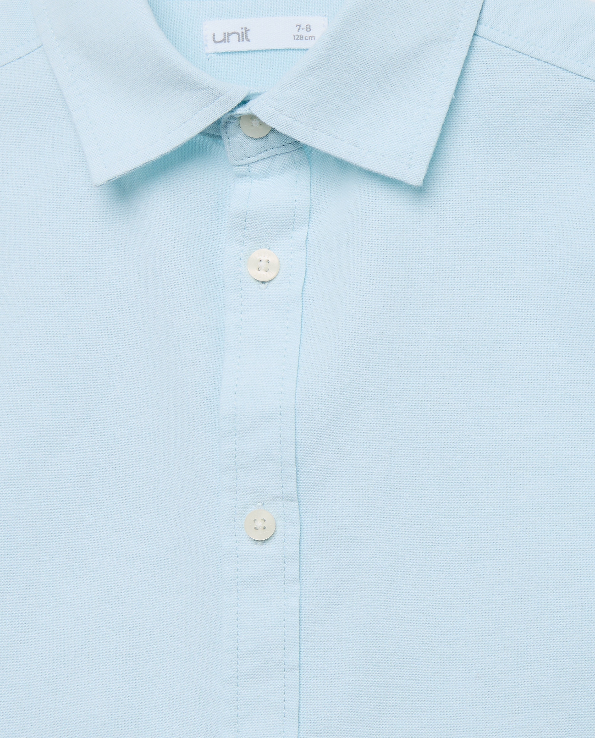 Camisa de niño oxford lavado lisa 410 Azul claro-3