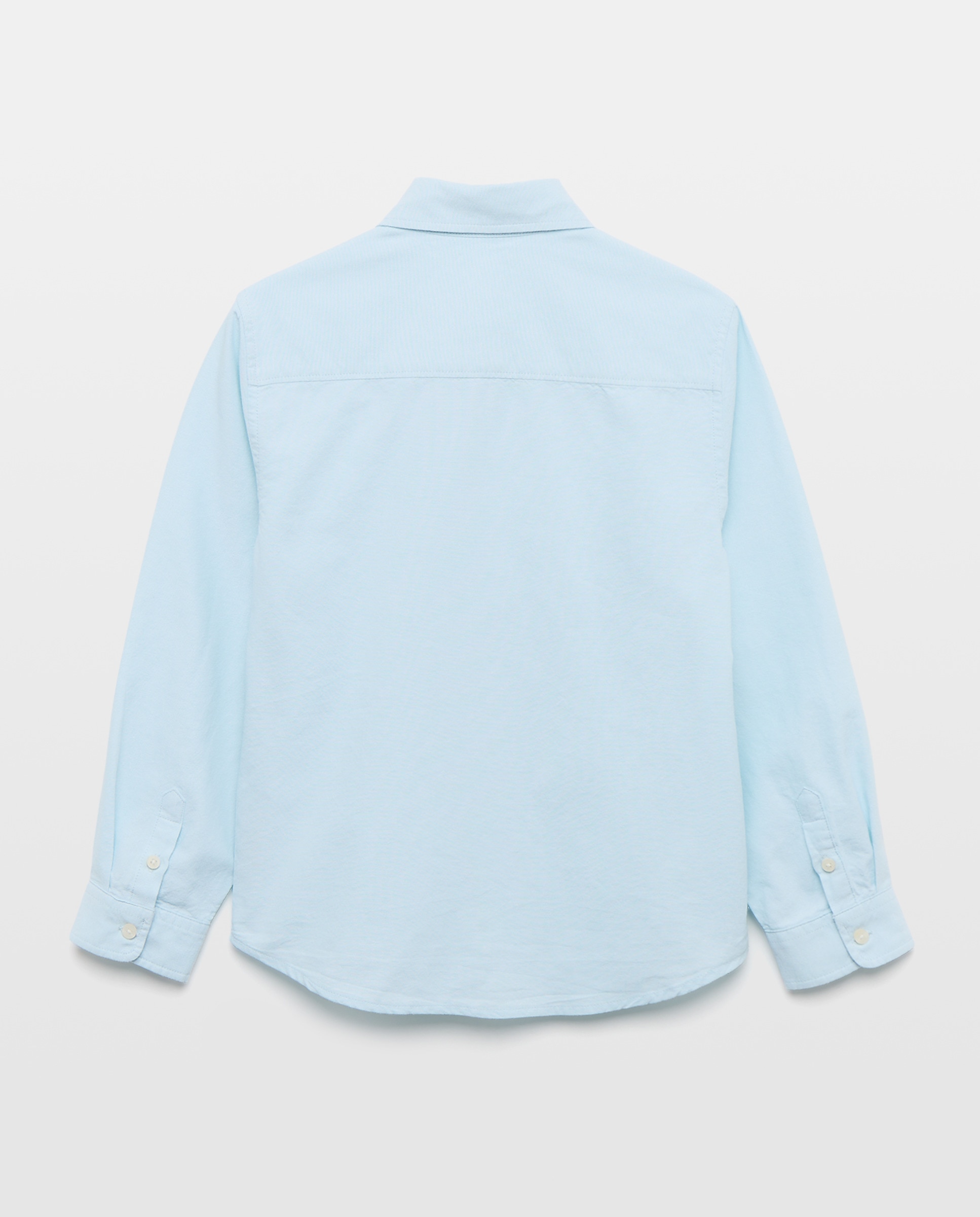 Camisa de niño oxford lavado lisa 410 Azul claro-2