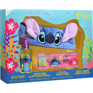 estuche con eau de toilette 50 ml + paleta de sombras + brillo de labios + bandana cosmetica - Stitch
