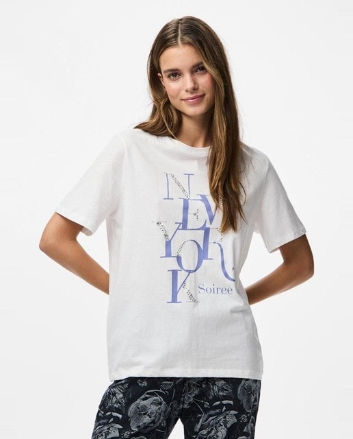 Imagem 0 de T-shirt de Manga Curta com Laços de Strass.