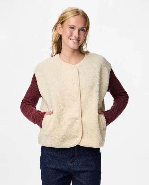 Imagem 0 de Colete de Pelo de Borrego com Fecho à Frente