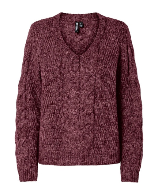 Imagem 0 de Camisola de Malha com Decote em Bico e Tranças