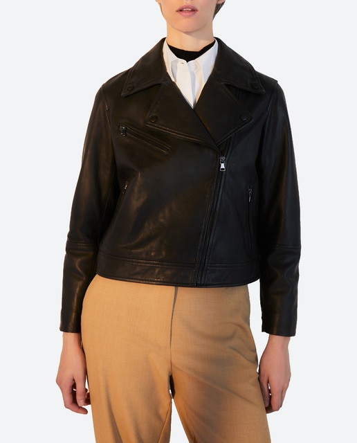 Imagen 0 de Cazadora biker de piel de mujer