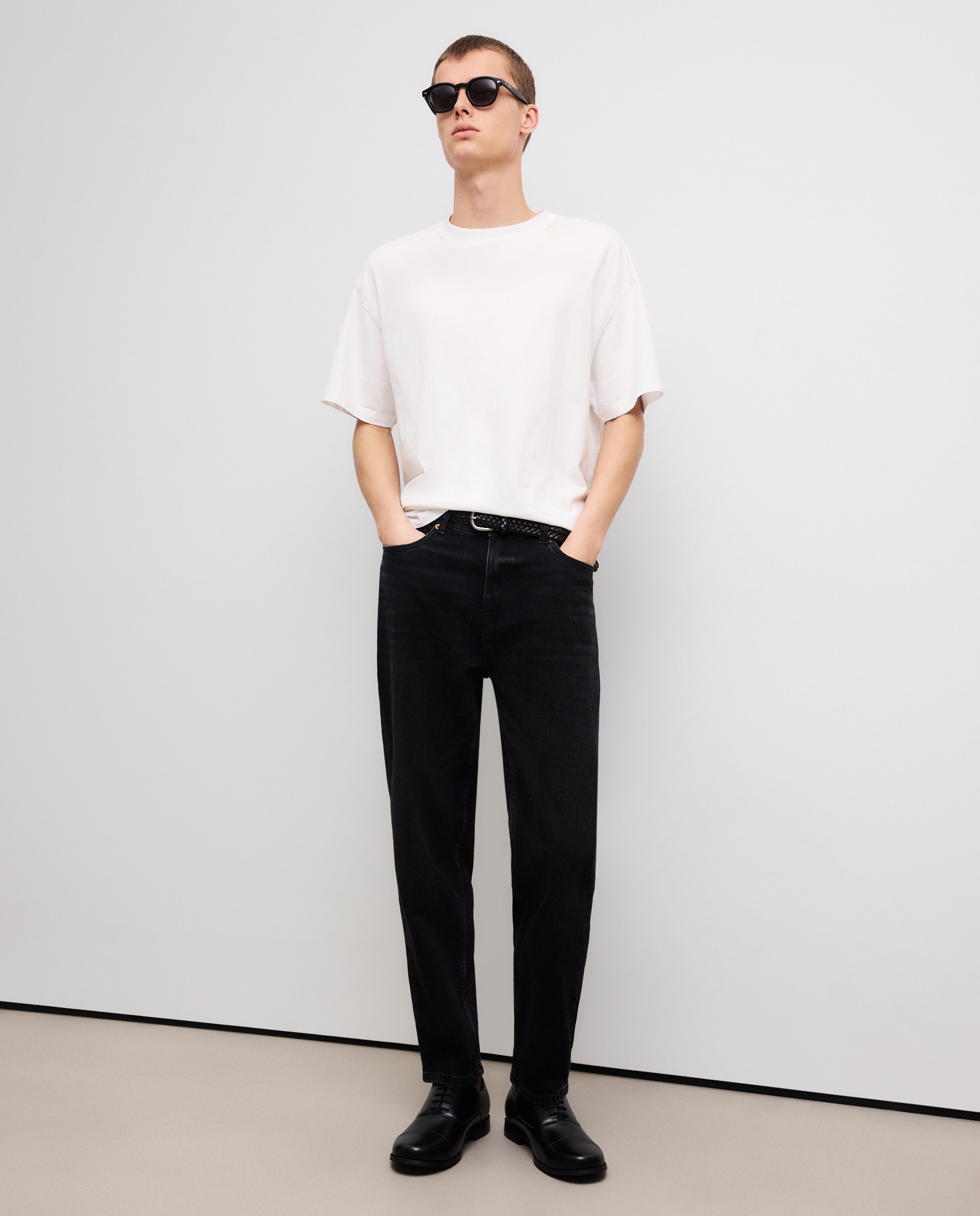 Sapatos em Pele com Atacadores Preto-7