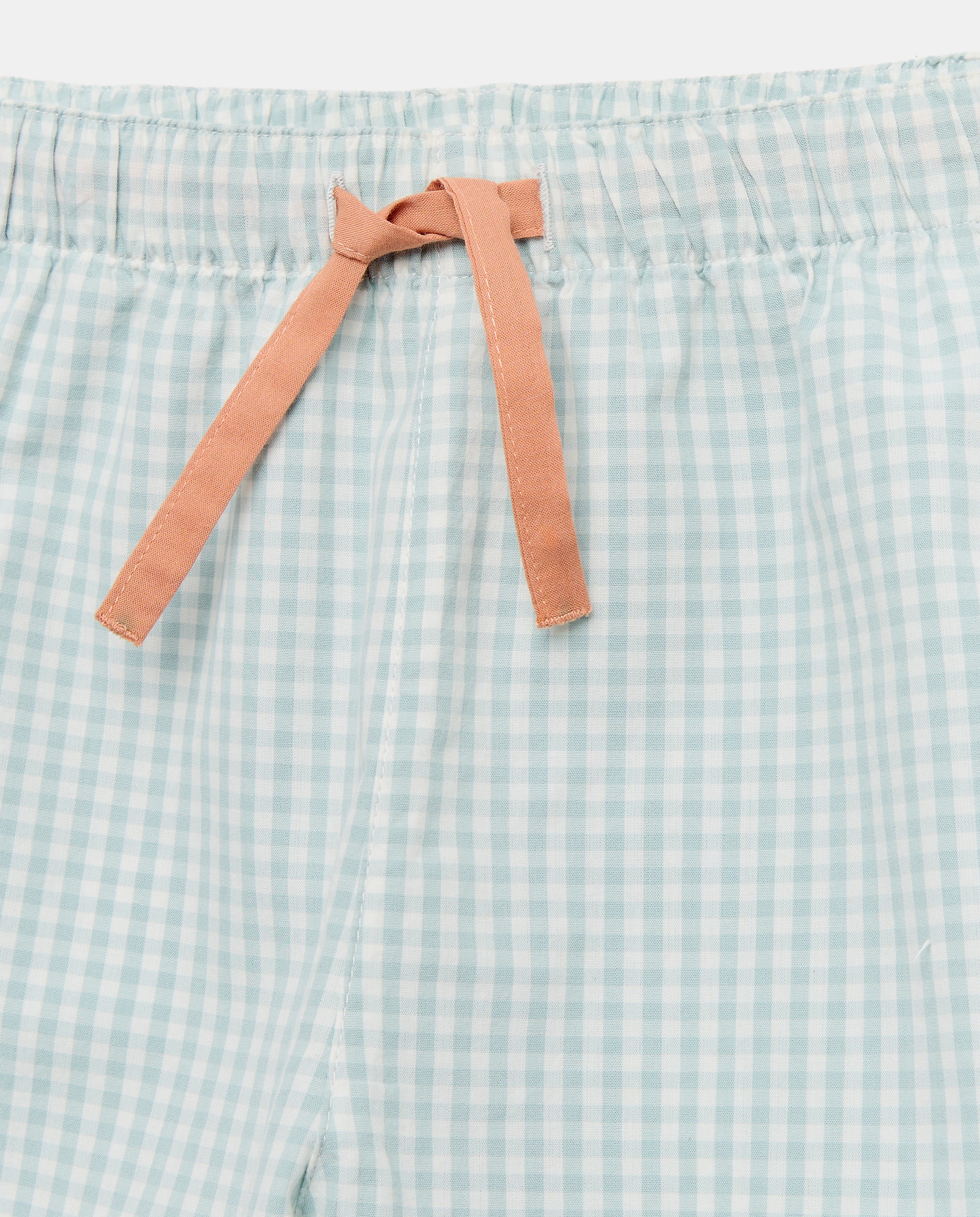 Pijama de niño de popelín corto vichy 510 Verde claro-3