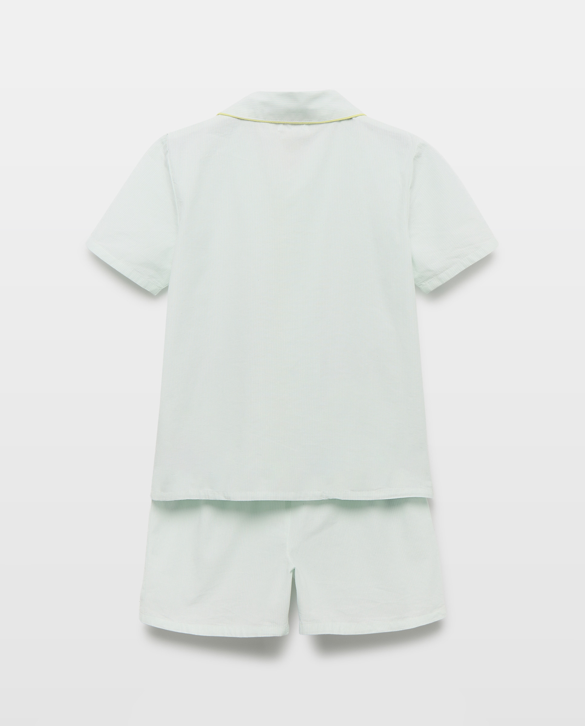 Pijama de niño de popelín corto 582 Verde agua-2