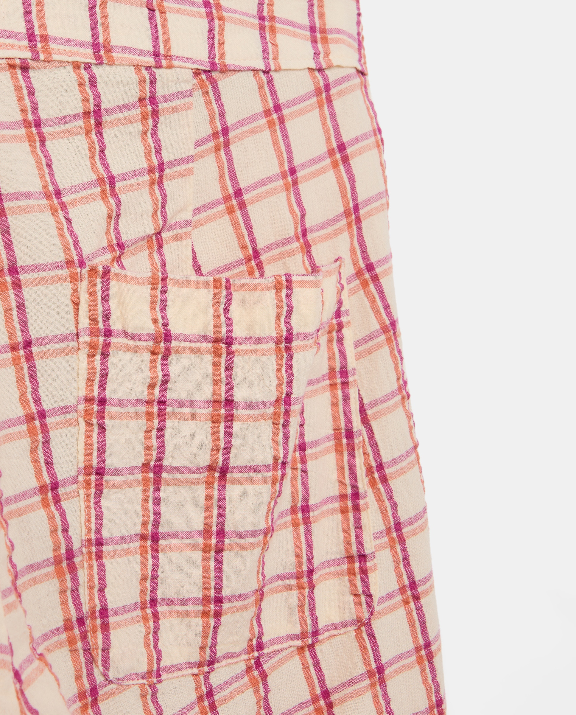 Pantalón de mujer recto de cuadros total look Morado-5