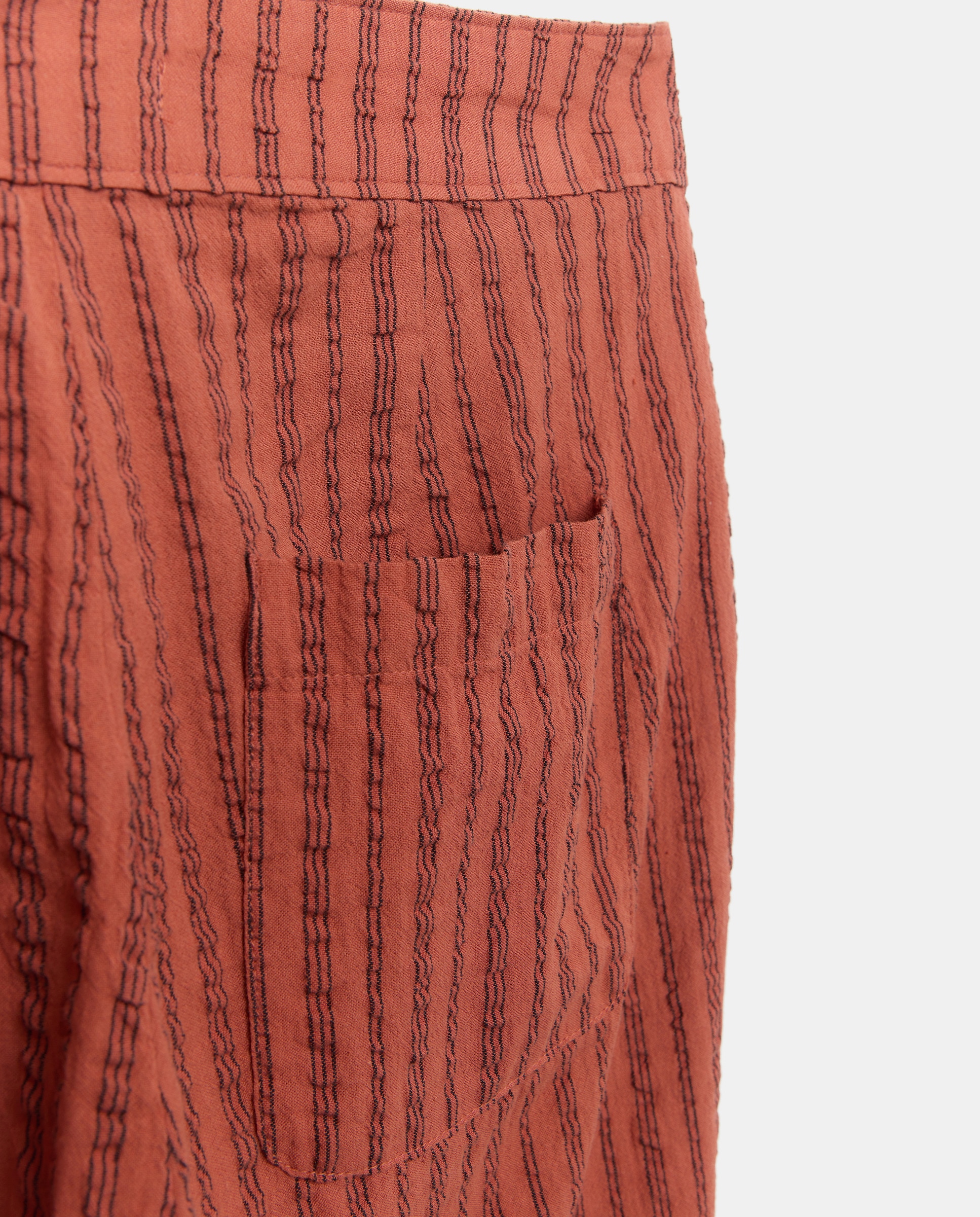 Pantalón de mujer recto de rayas total look Rojo-5