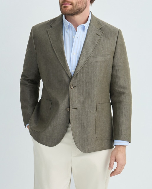 Imagen 0 de Chaqueta de hombre tallas grandes tejido de lino