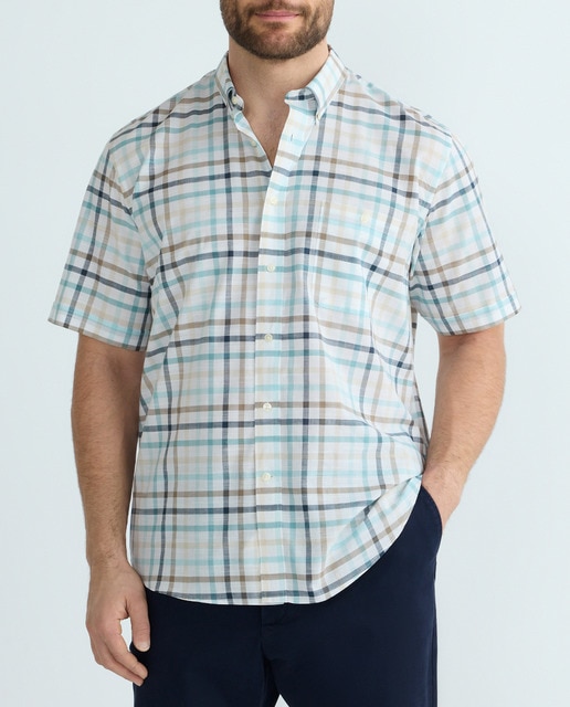 Imagen 0 de Camisa de hombre tallas grandes cuadros manga corta