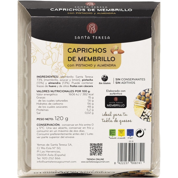 Quitten-Leckereien mit Pistazie und Mandeln, ideal für eine Käseplatte Behälter 120 g