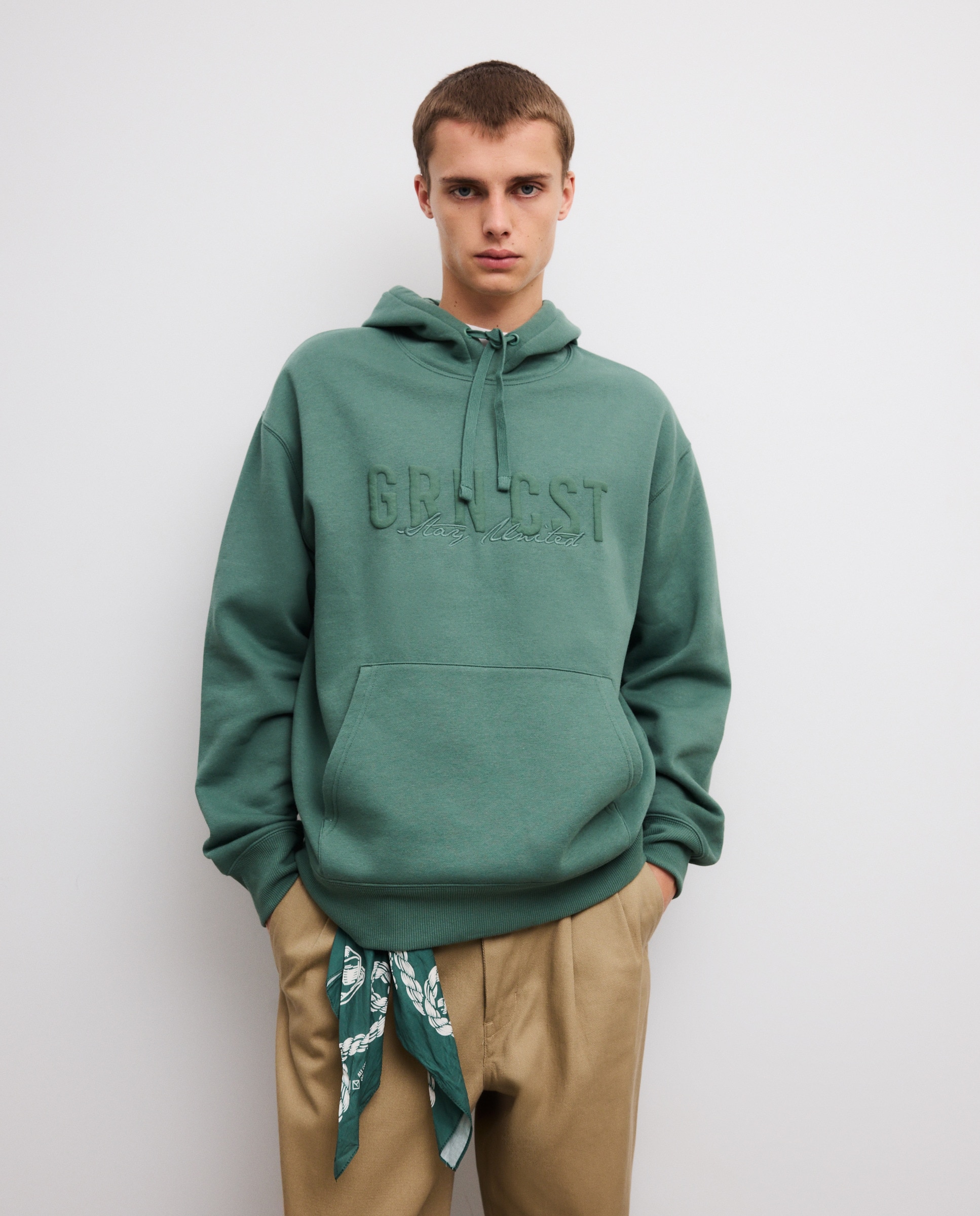 Sweatshirt de homem com capuz Verde Bilhar-1