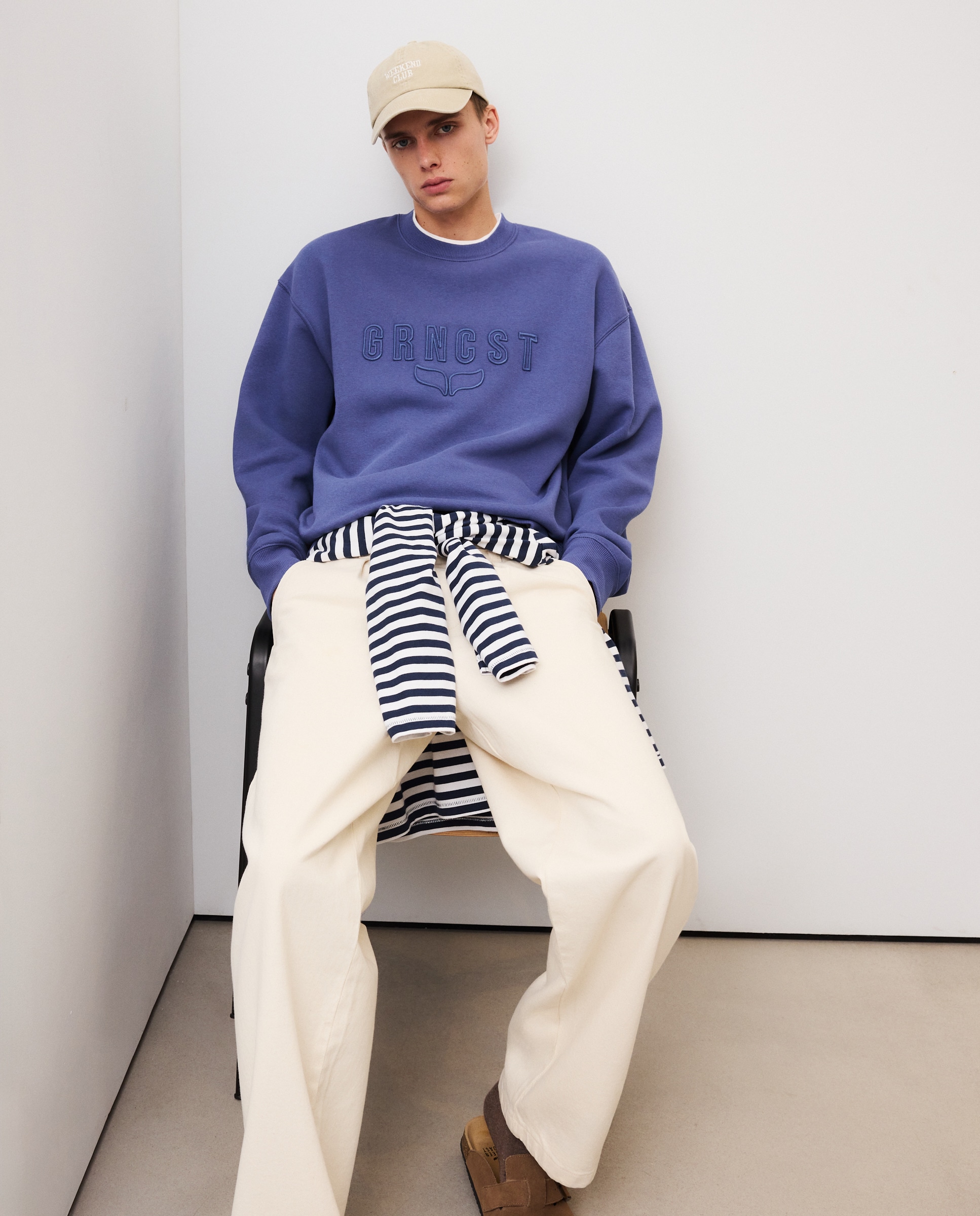 Sweatshirt com Decote Redondo 471 Índigo-4