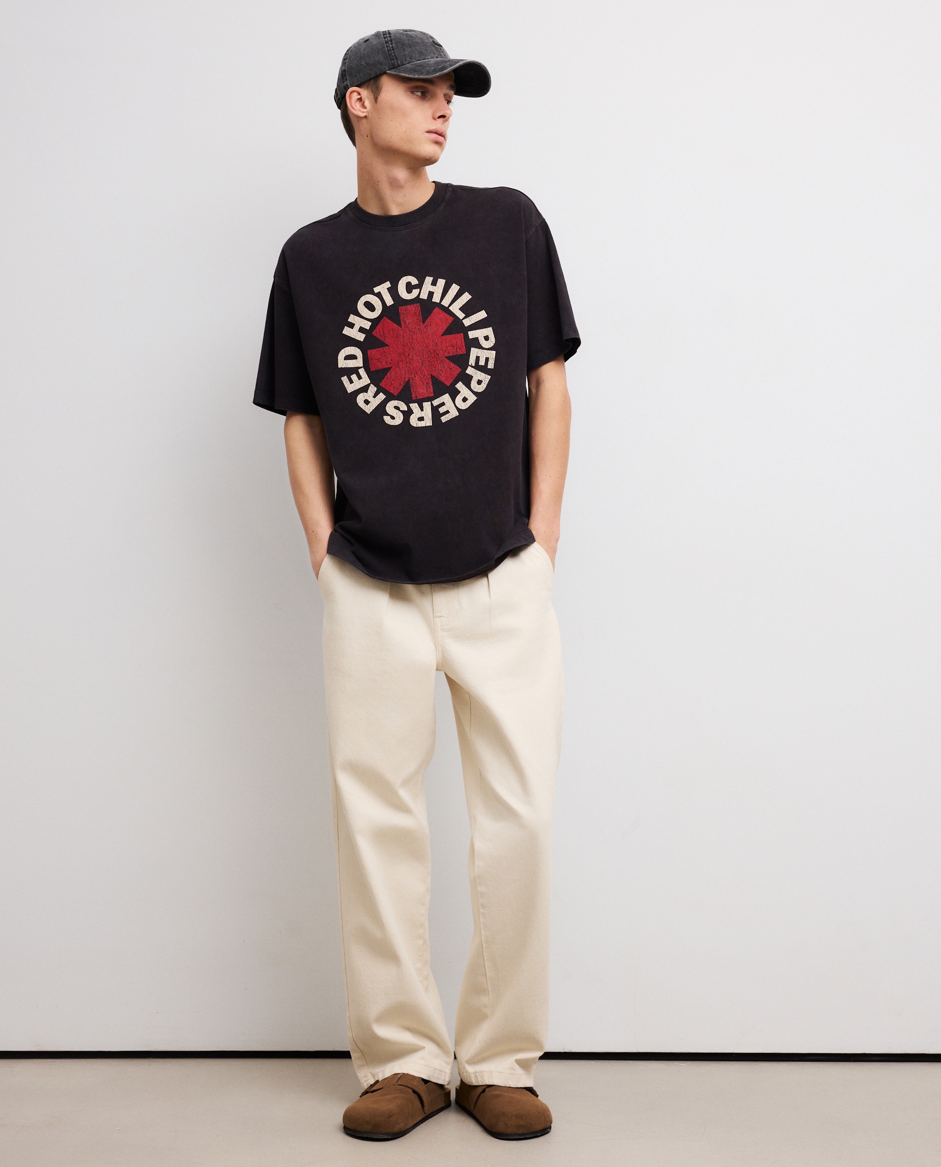 T-shirt de Manga Curta com Estampado de Música Red Hot Preto-4