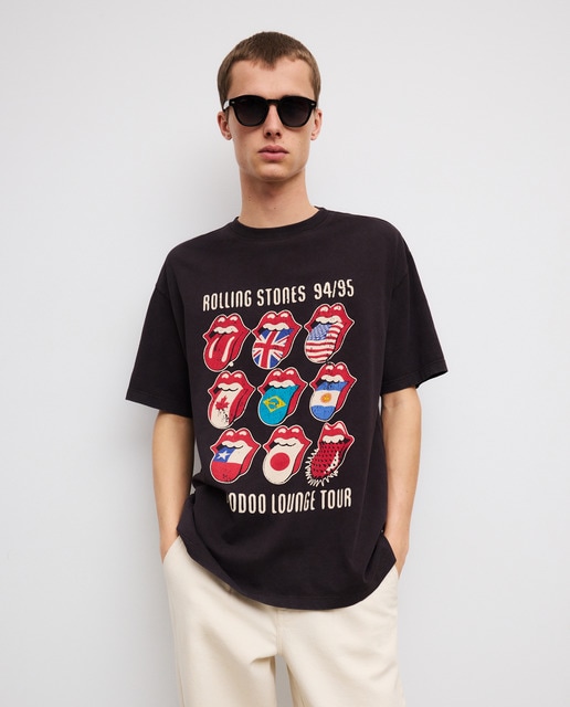 Imagem 0 de T-shirt de Manga Curta com Estampado de Música Rolling Stones