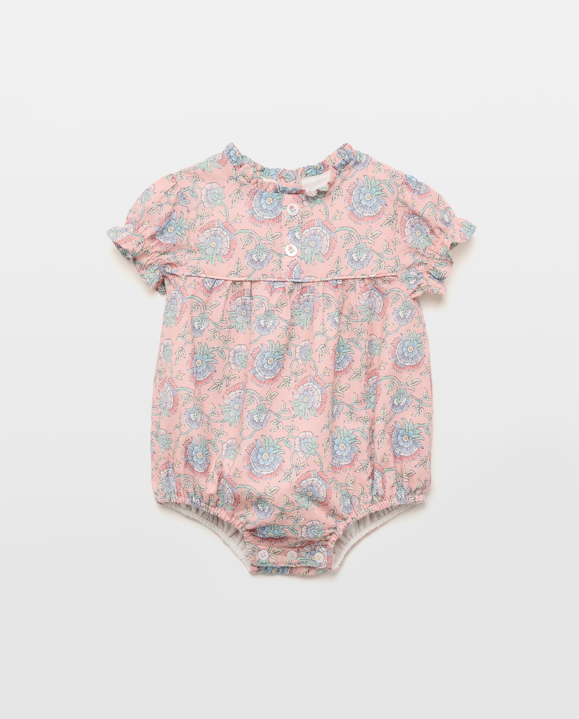 Babygrow Estampado de Bebé com Manga Curta Rosa-1