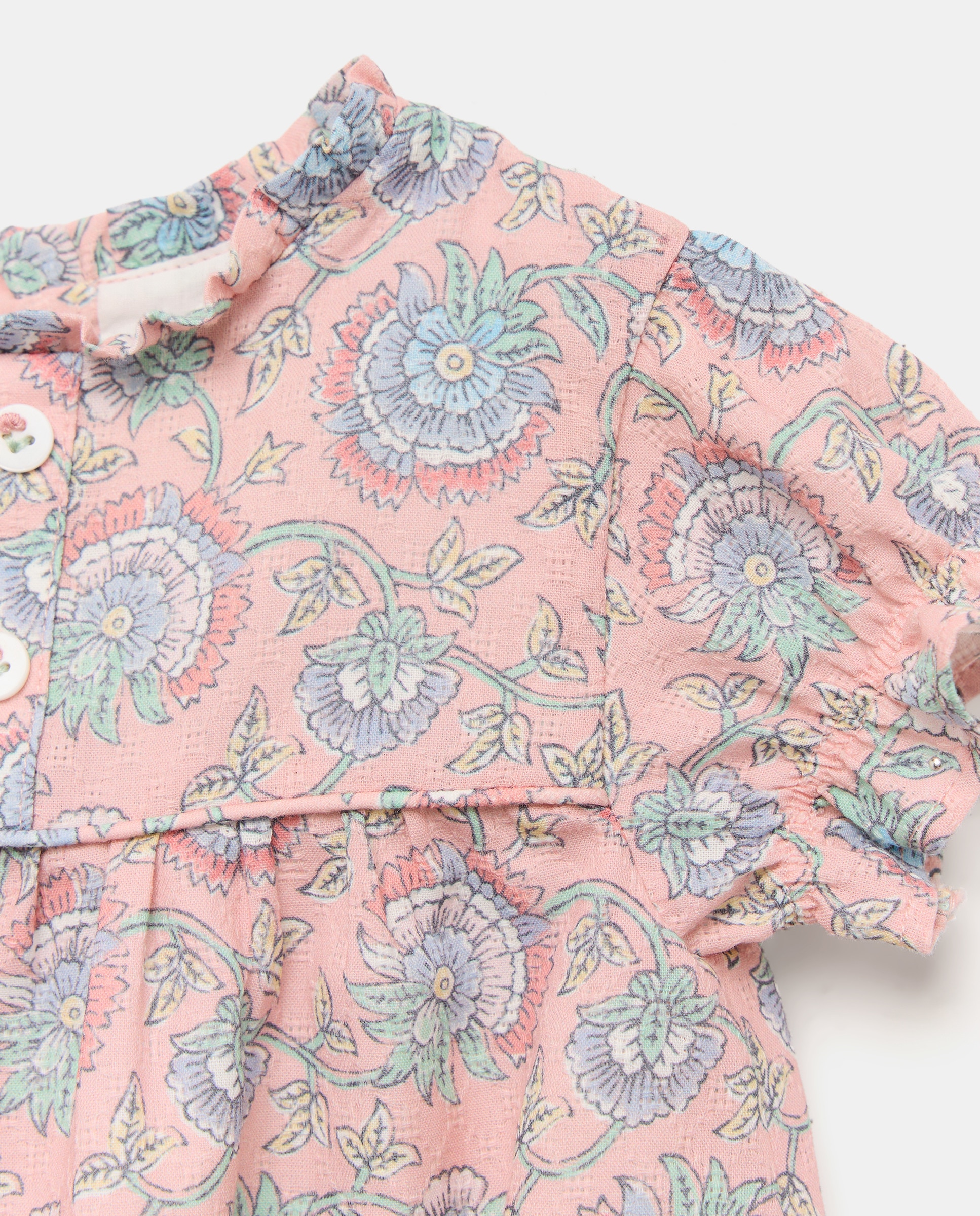 Babygrow Estampado de Bebé com Manga Curta Rosa-3