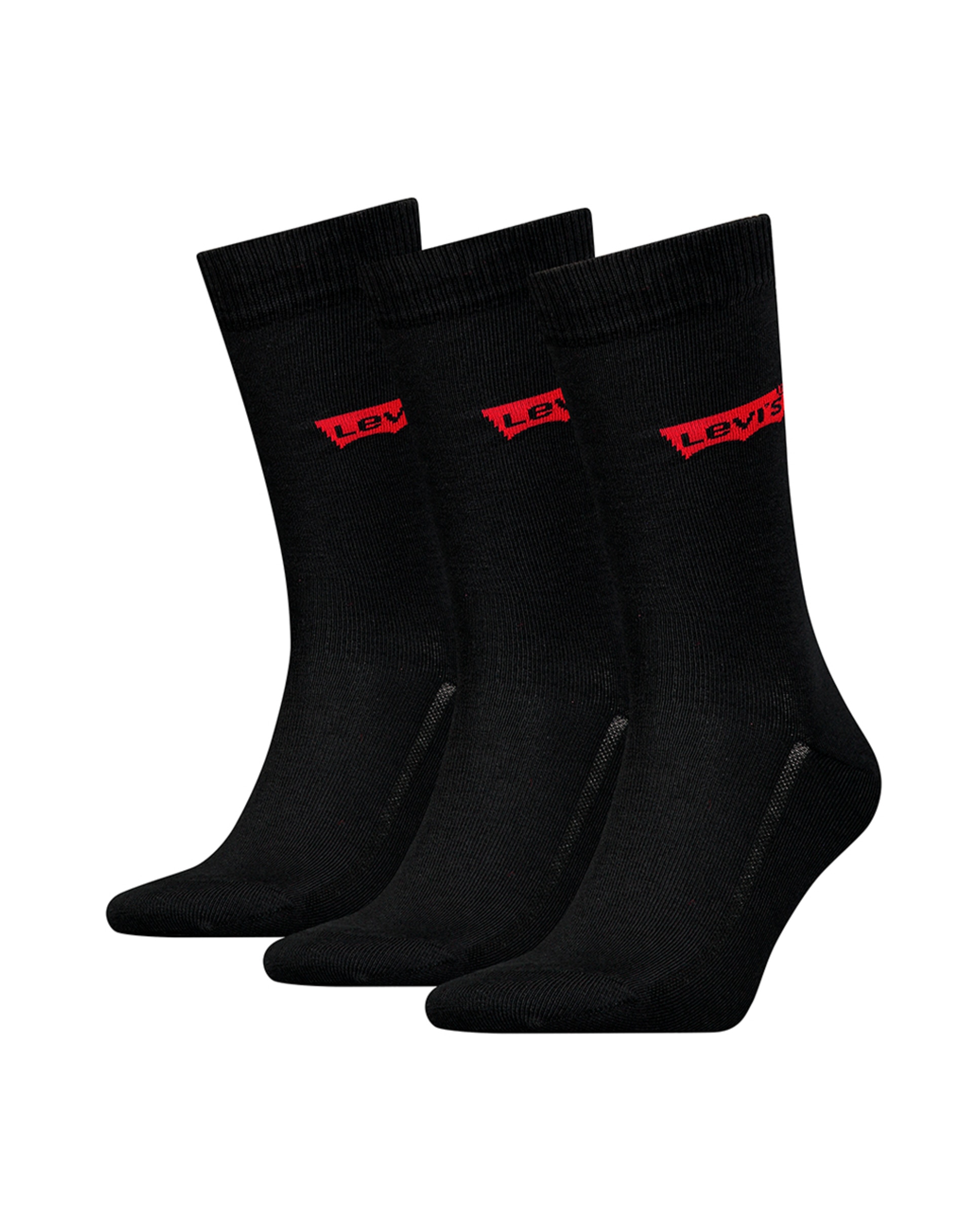 Pack de três pares de meias curtas pretas Preto-2