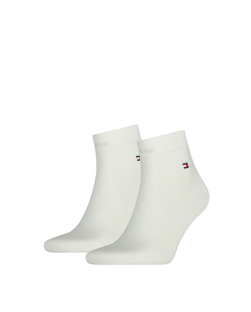 Imagen 0 de Pack de dos pares de calcetines de hombre Tommy Hilfiger tobilleros blancos