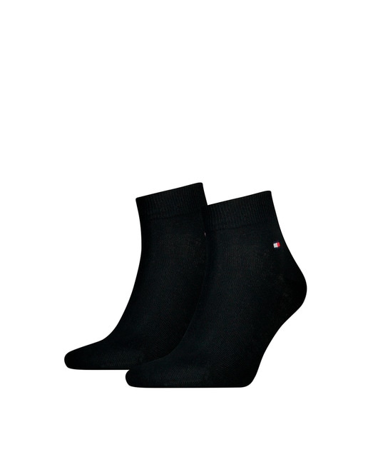 Imagen 0 de Pack de dos pares de calcetines de hombre Tommy Hilfiger tobilleros en negro